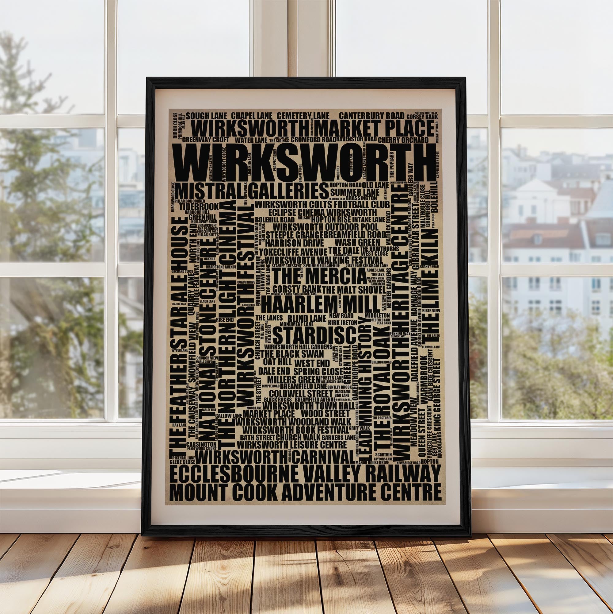 Wirksworth - Premium Typographic Word Cloud Prints, Posters & Gifts