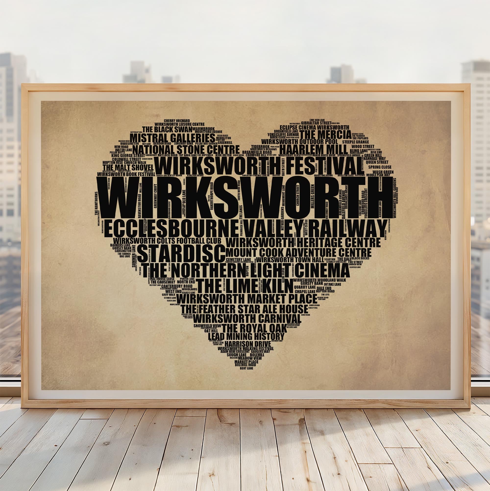 Wirksworth - Premium Typographic Word Cloud Prints, Posters & Gifts