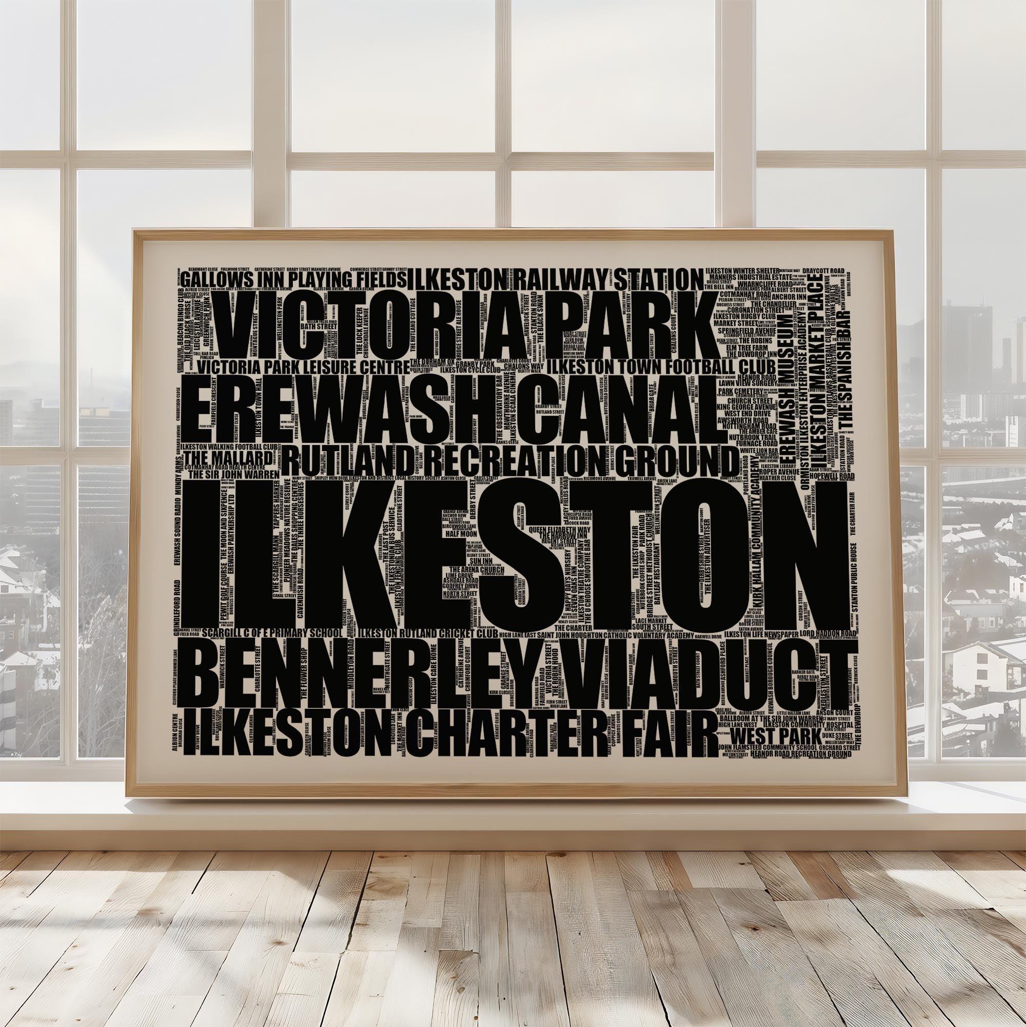 Ilkeston - Premium Typographic Word Cloud Prints, Posters & Gifts