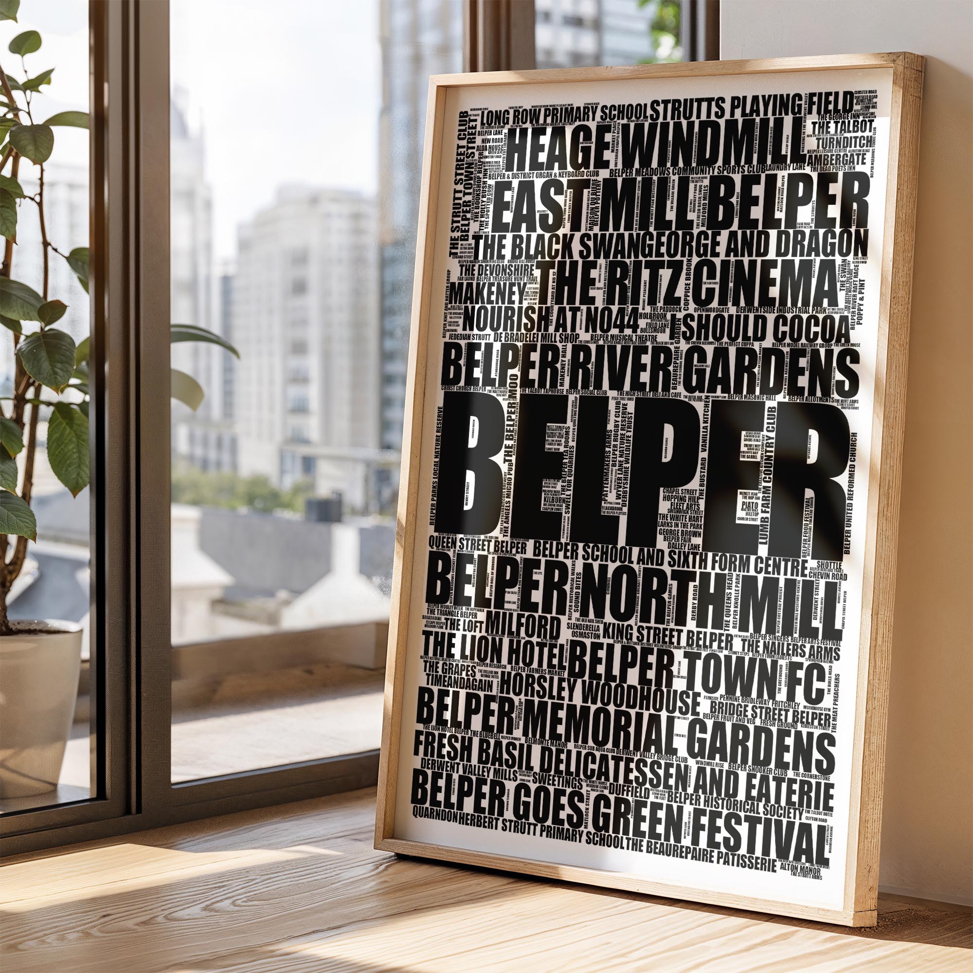 Belper - Premium Typographic Word Cloud Prints, Posters & Gifts