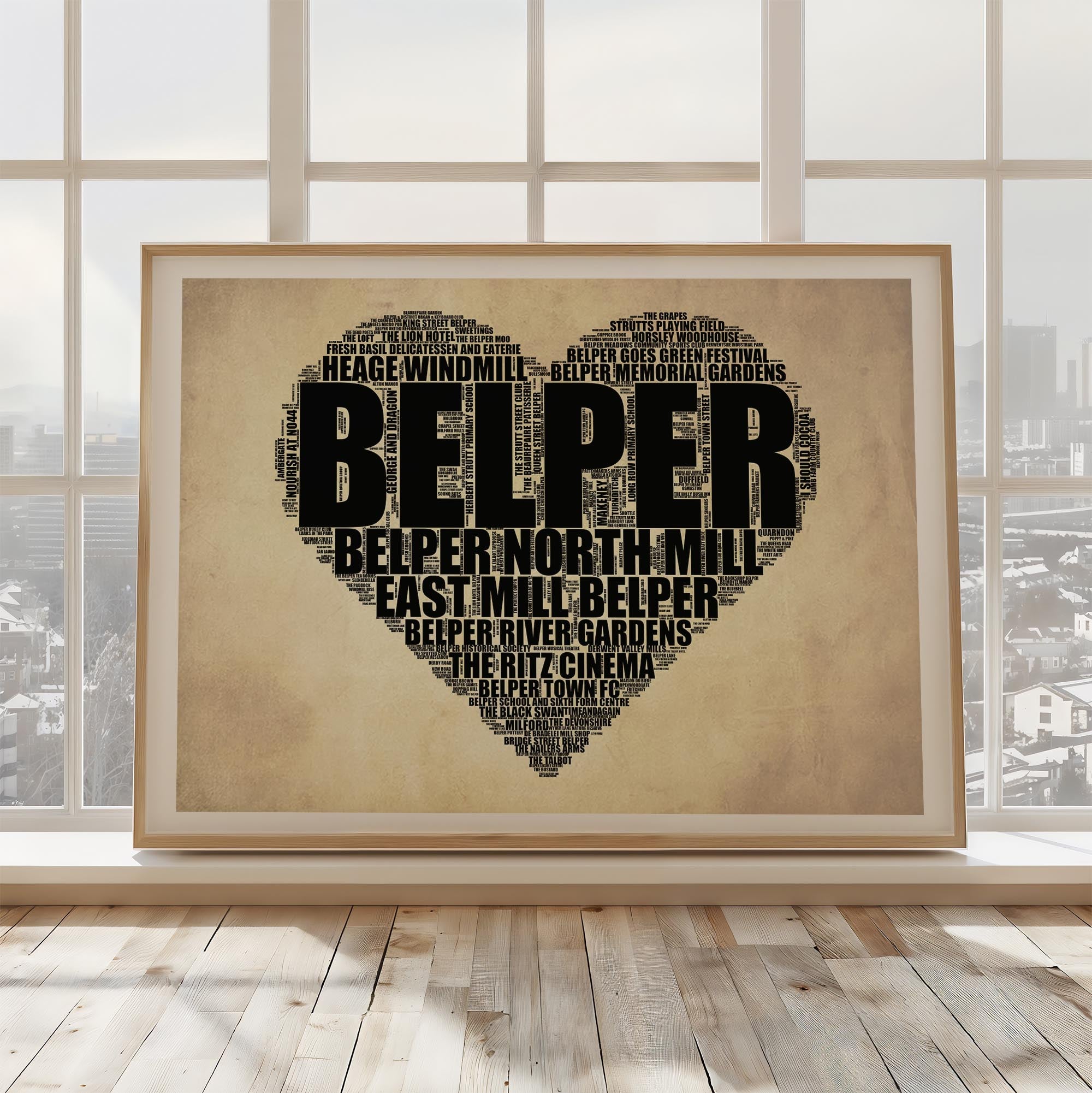 Belper - Premium Typographic Word Cloud Prints, Posters & Gifts