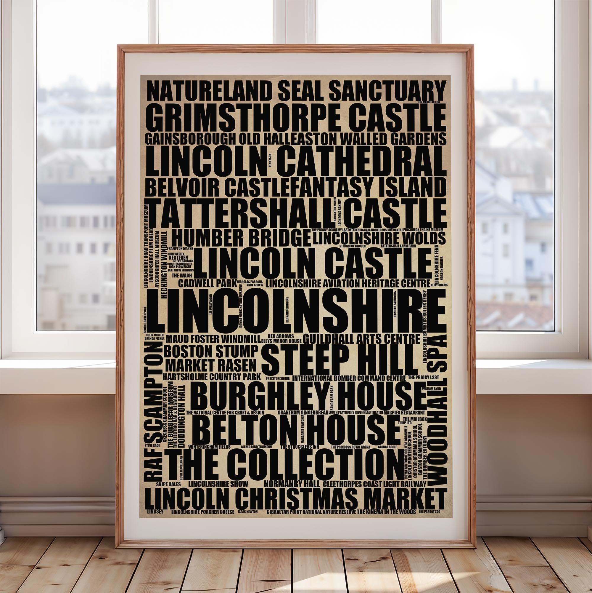 Lincolnshire - Premium Typographic Word Cloud Prints, Posters & Gifts