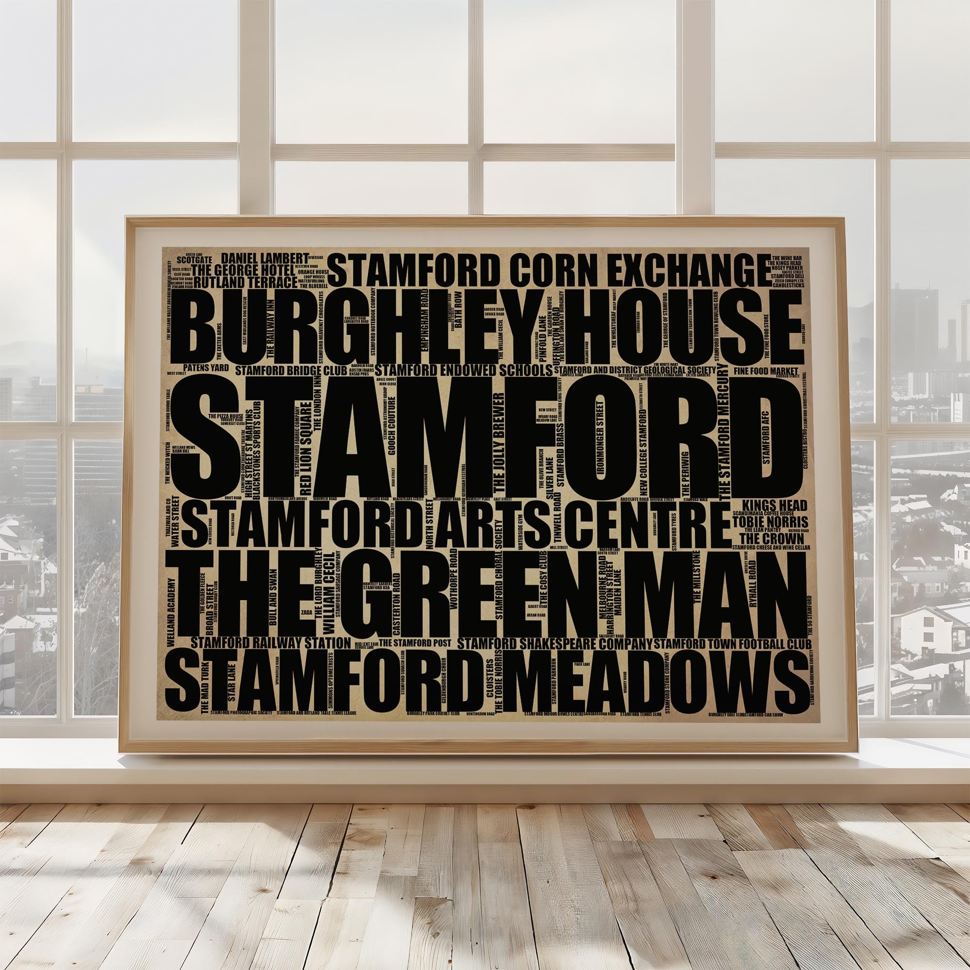 Stamford - Premium Typographic Word Cloud Prints, Posters & Gifts