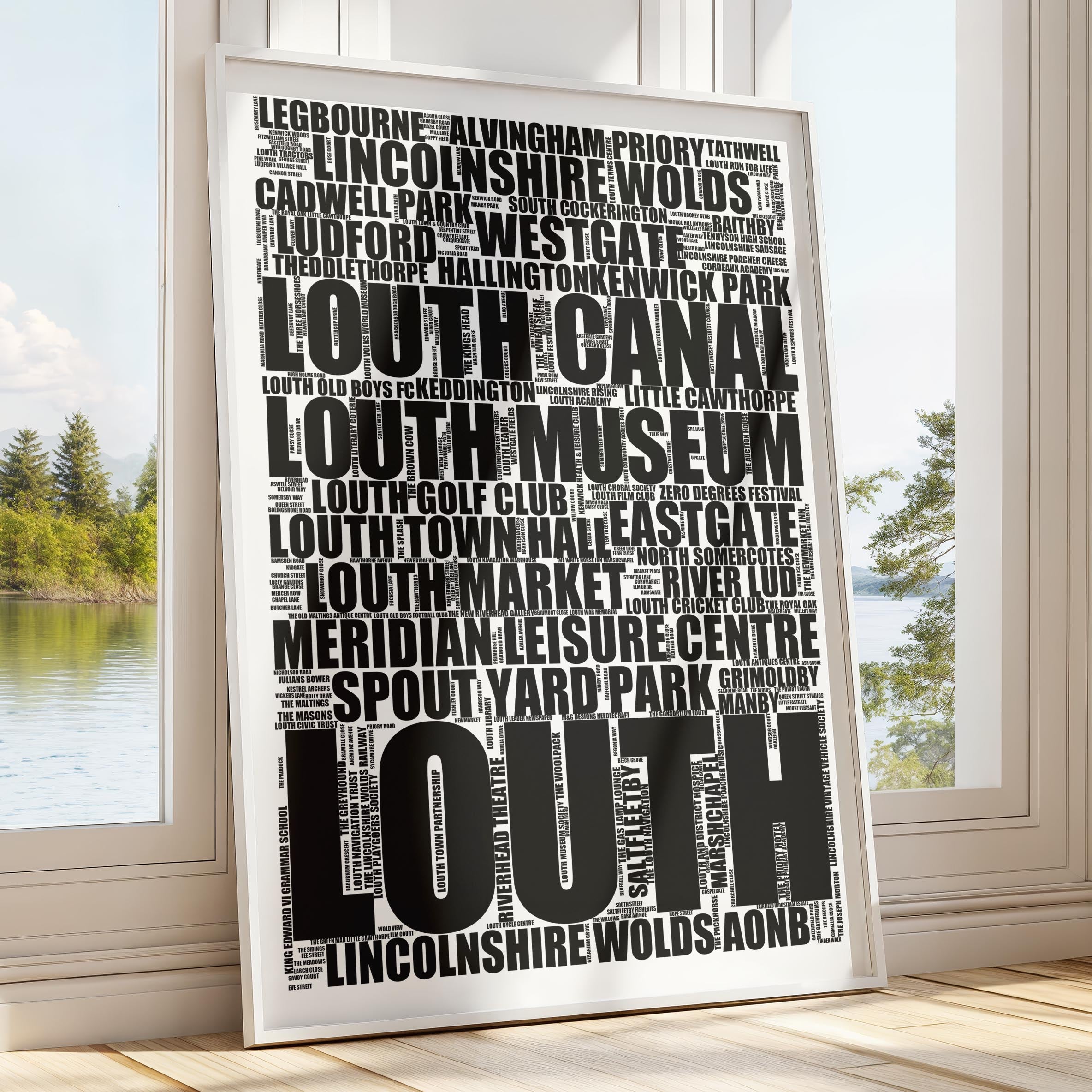 Louth - Premium Typographic Word Cloud Prints, Posters & Gifts