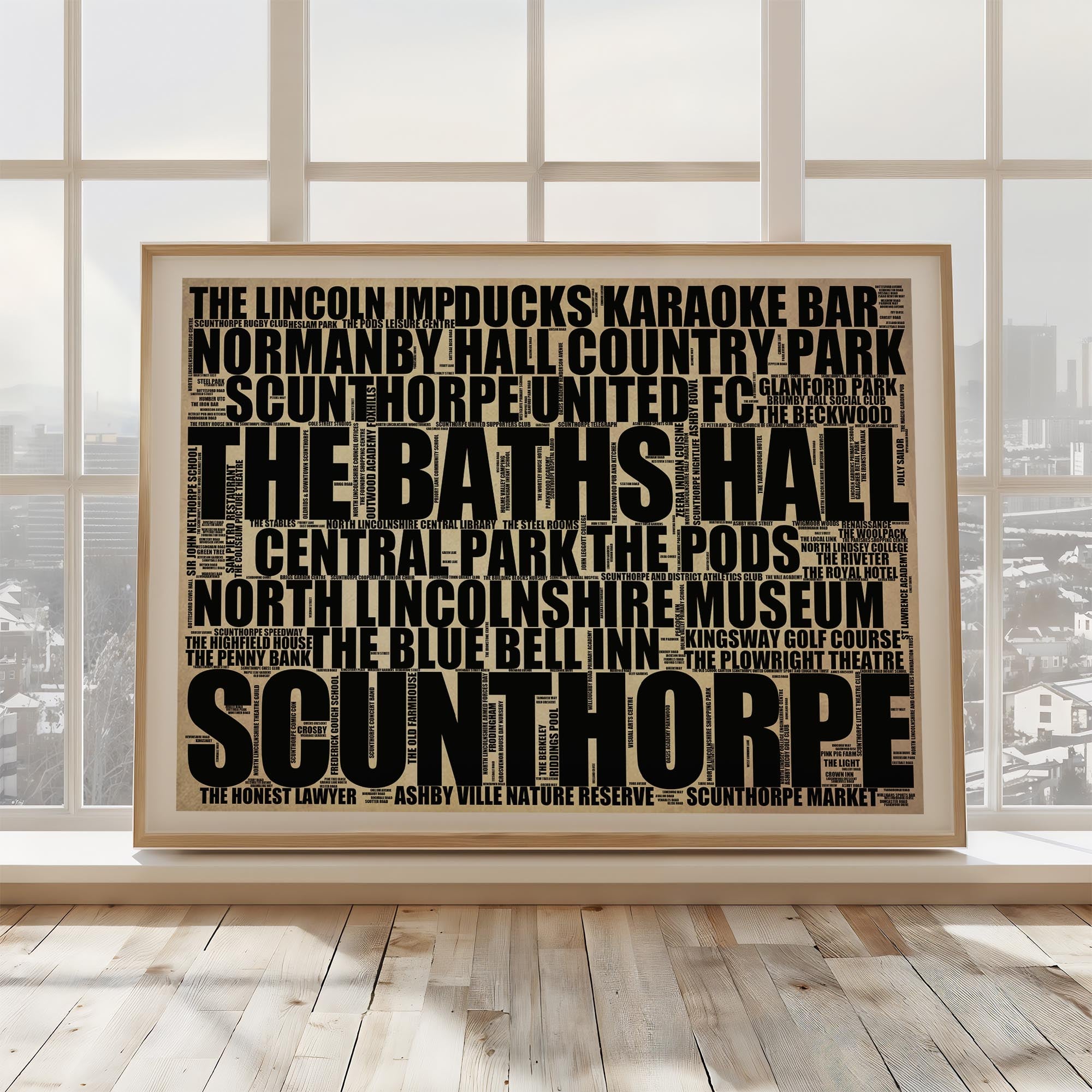 Scunthorpe - Premium Typographic Word Cloud Prints, Posters & Gifts