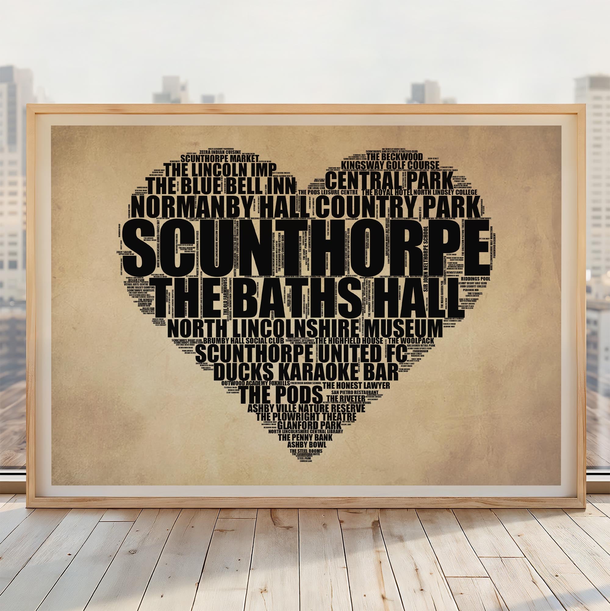 Scunthorpe - Premium Typographic Word Cloud Prints, Posters & Gifts