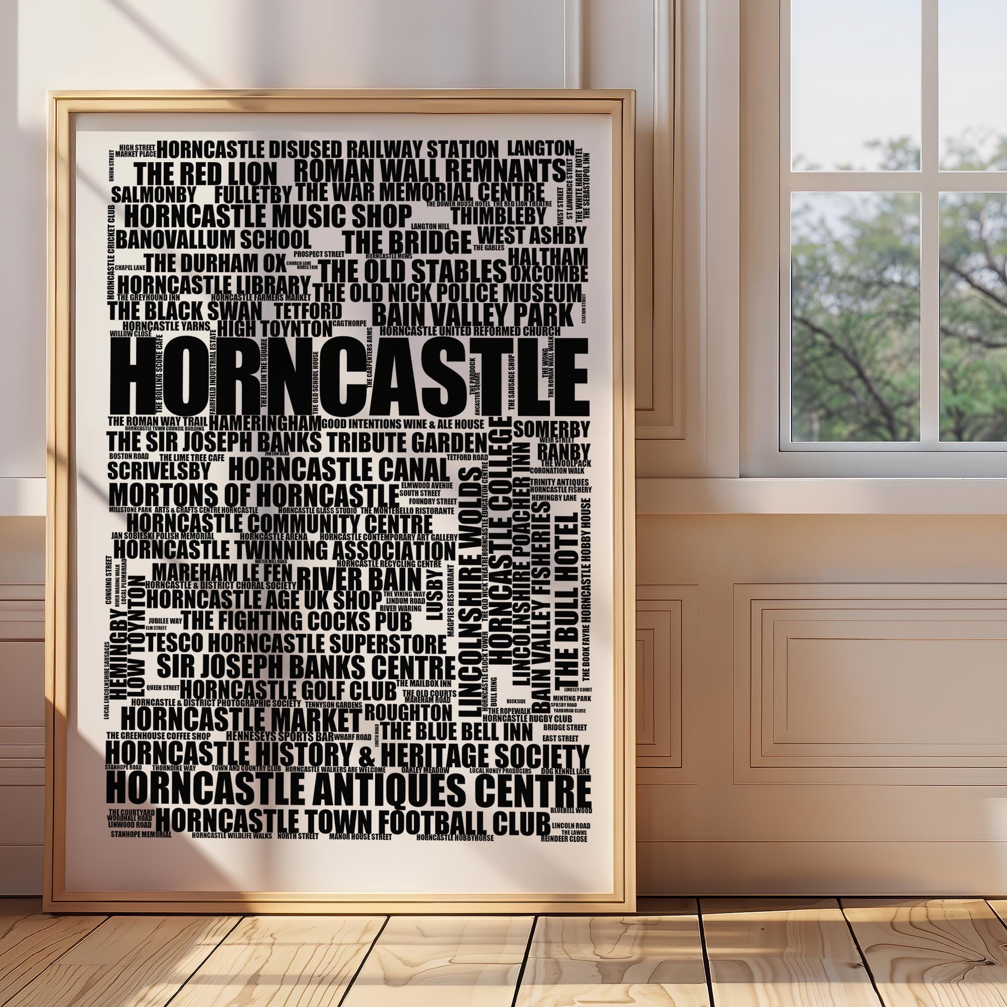 Horncastle - Premium Typographic Word Cloud Prints, Posters & Gifts