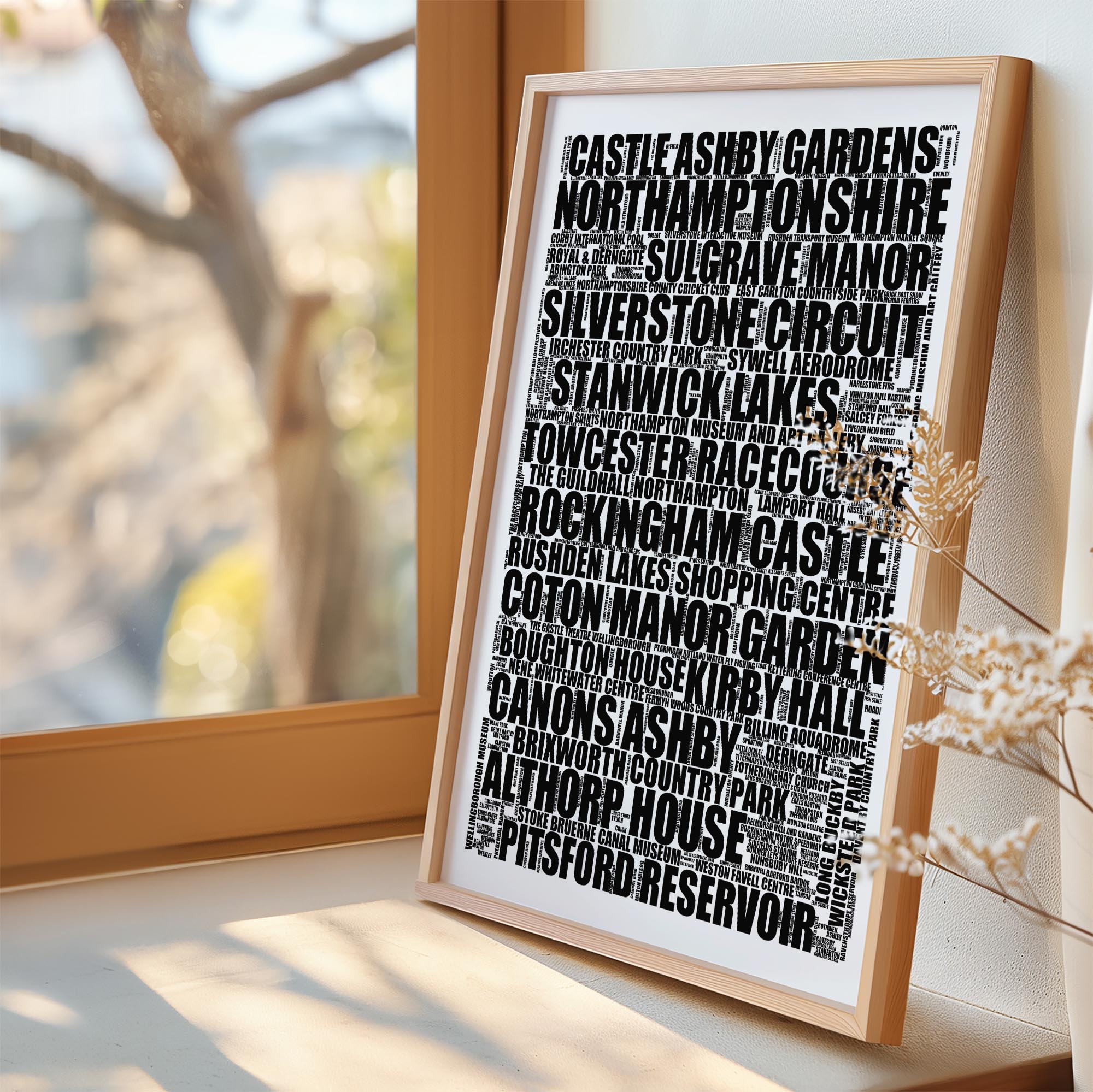 Northamptonshire - Premium Typographic Word Cloud Prints, Posters & Gifts