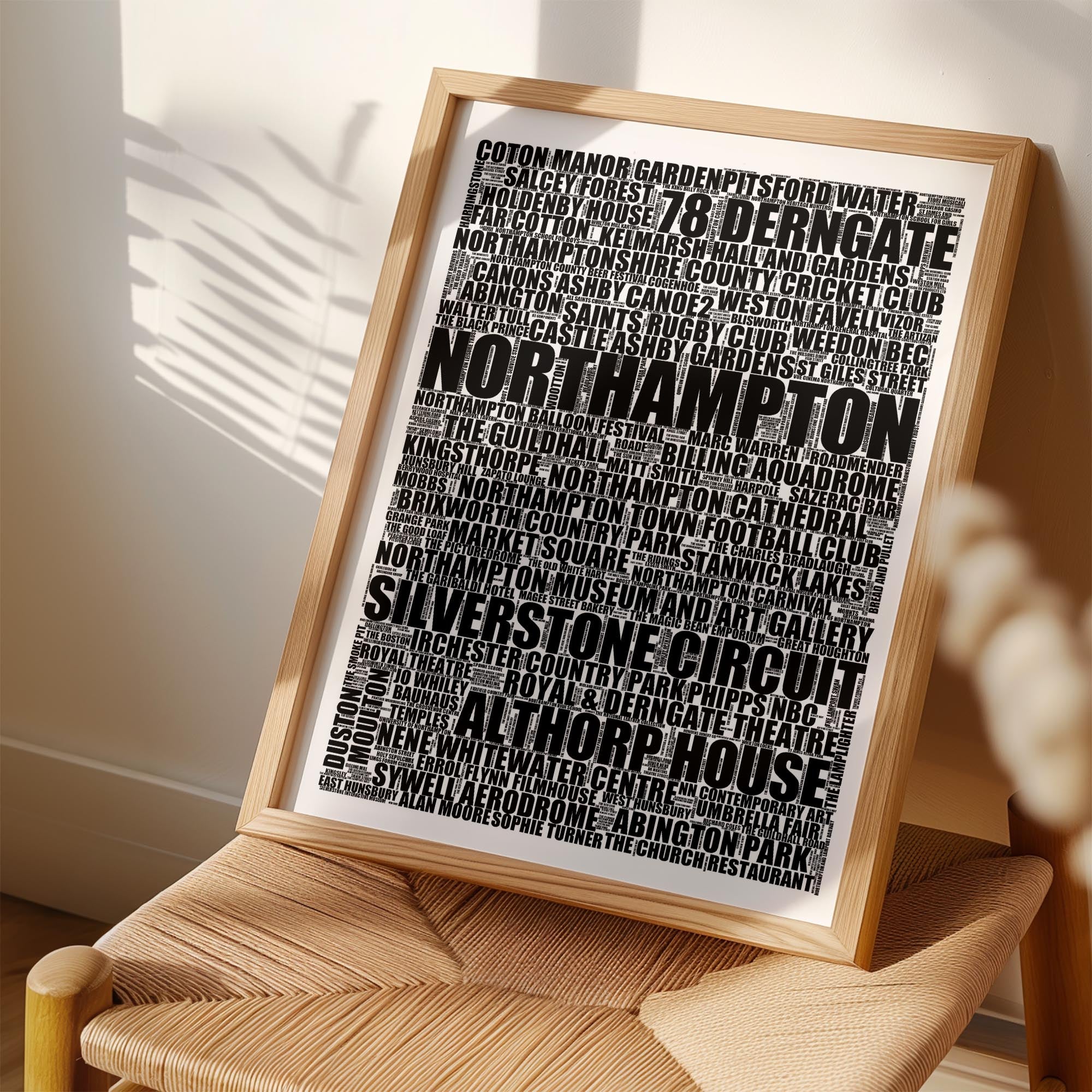 Northampton - Premium Typographic Word Cloud Prints, Posters & Gifts