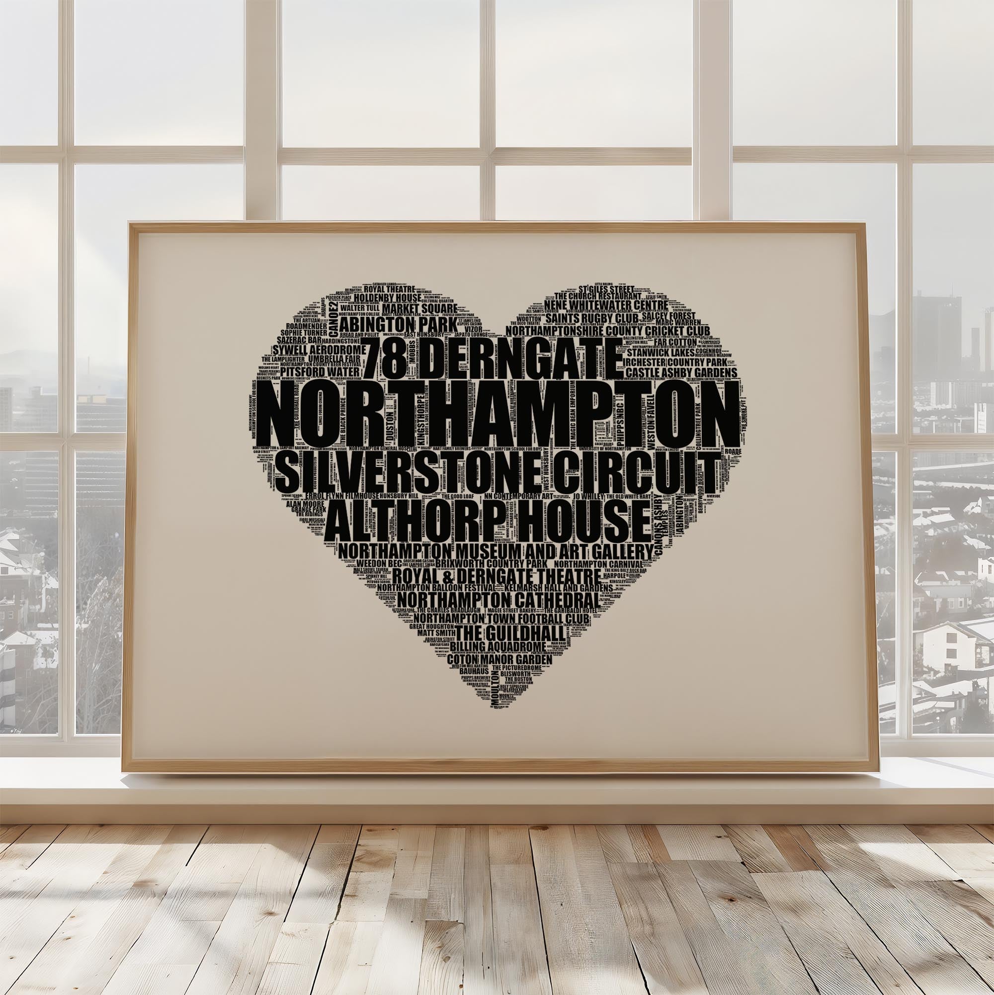 Northampton - Premium Typographic Word Cloud Prints, Posters & Gifts