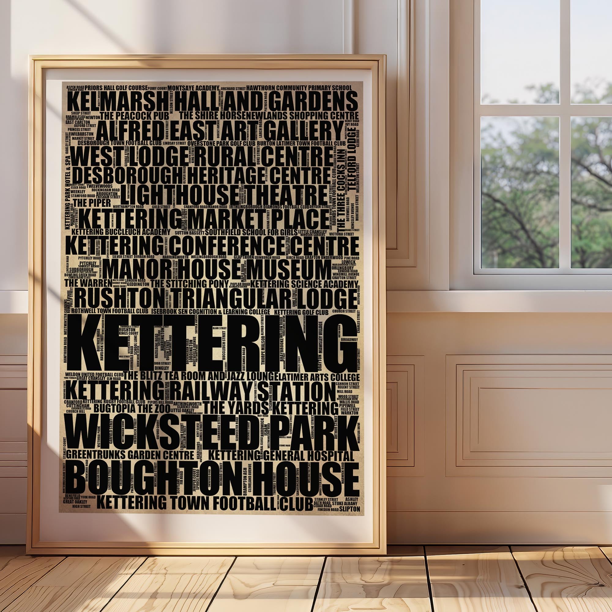 Kettering - Premium Typographic Word Cloud Prints, Posters & Gifts