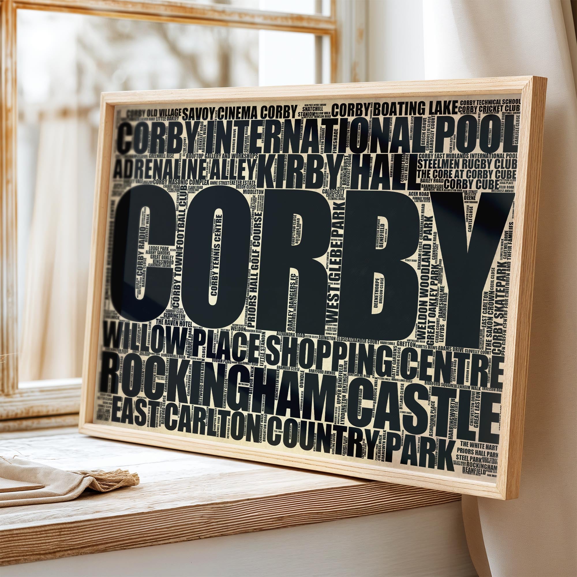 Corby - Premium Typographic Word Cloud Prints, Posters & Gifts