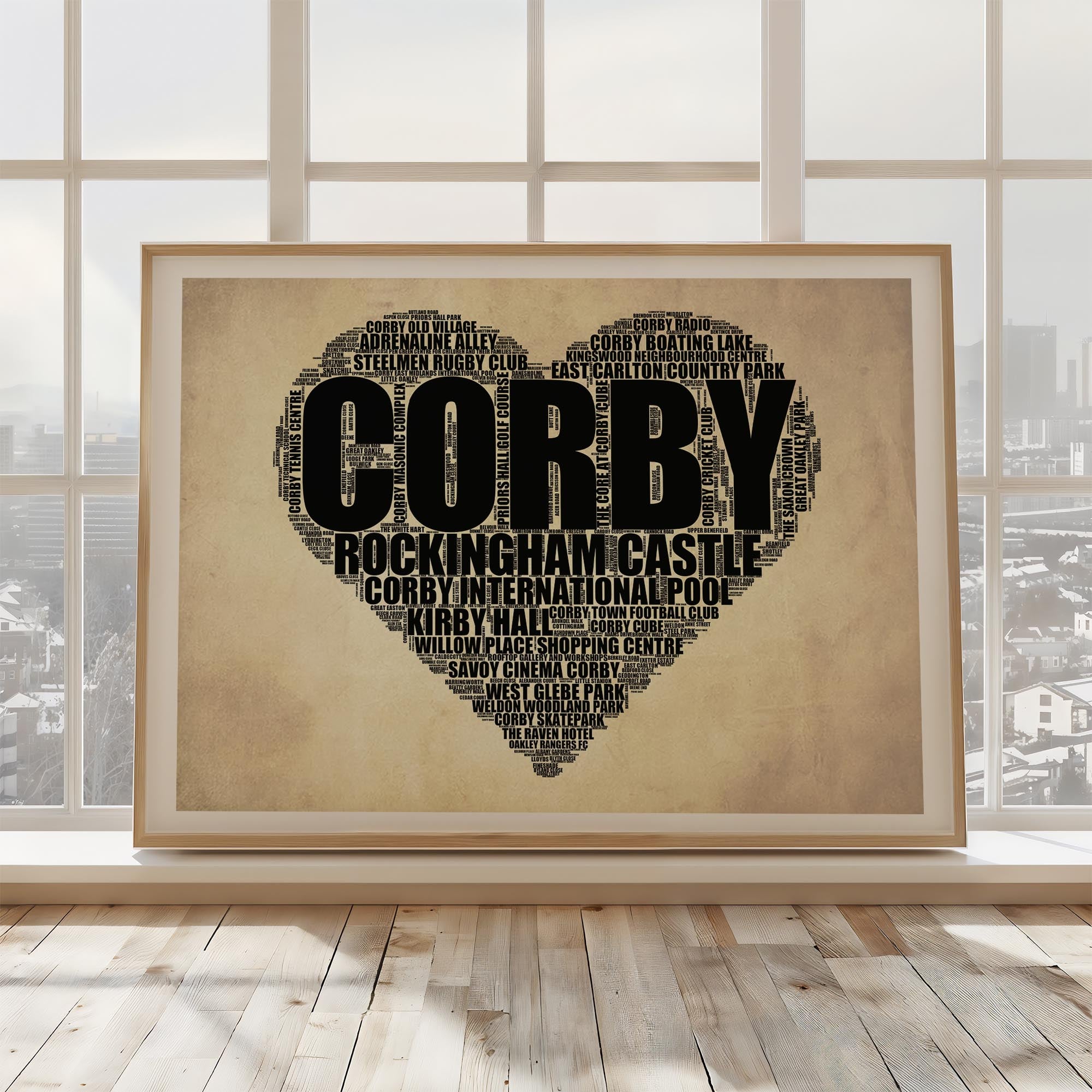 Corby - Premium Typographic Word Cloud Prints, Posters & Gifts