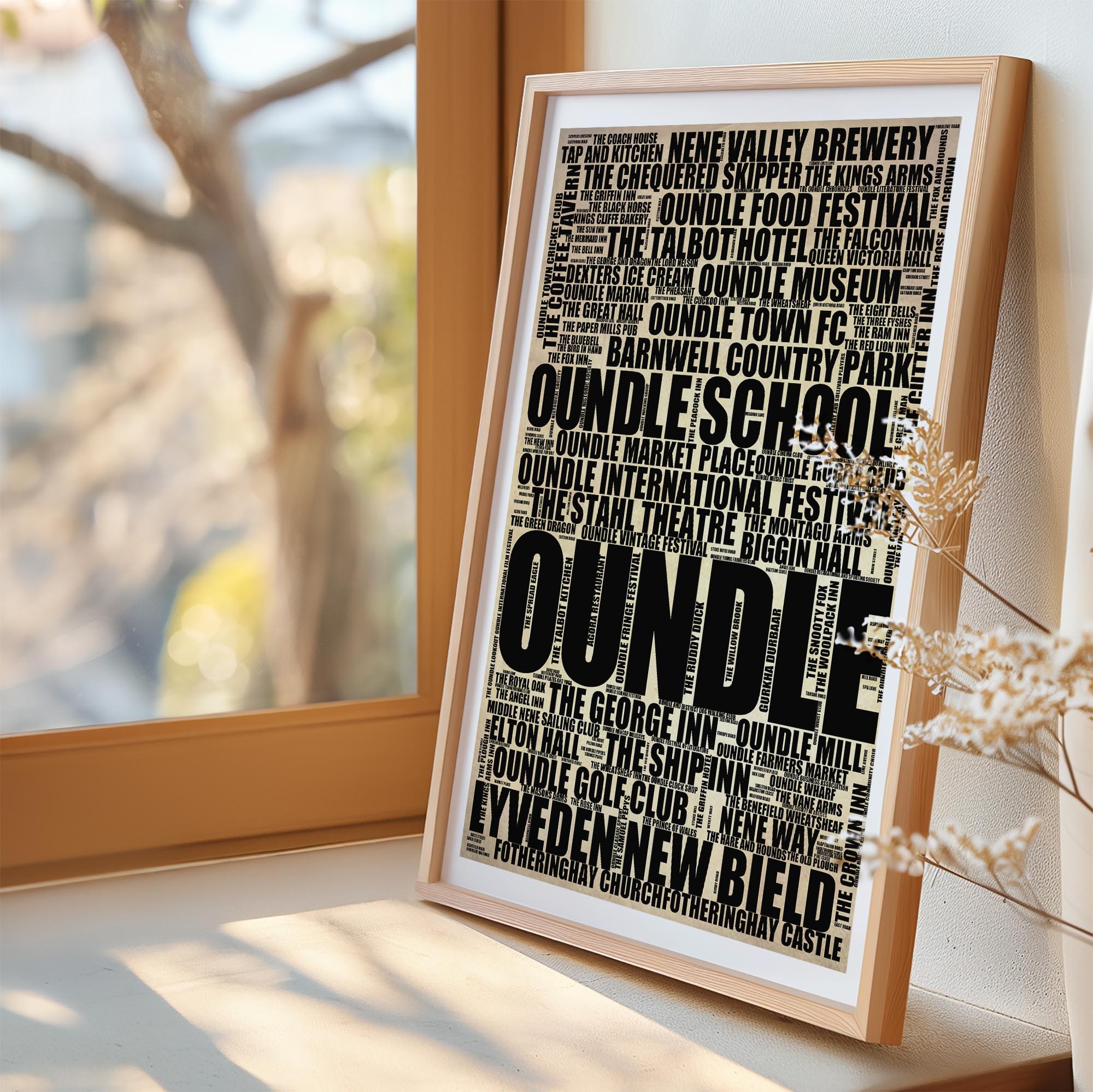 Oundle - Premium Typographic Word Cloud Prints, Posters & Gifts