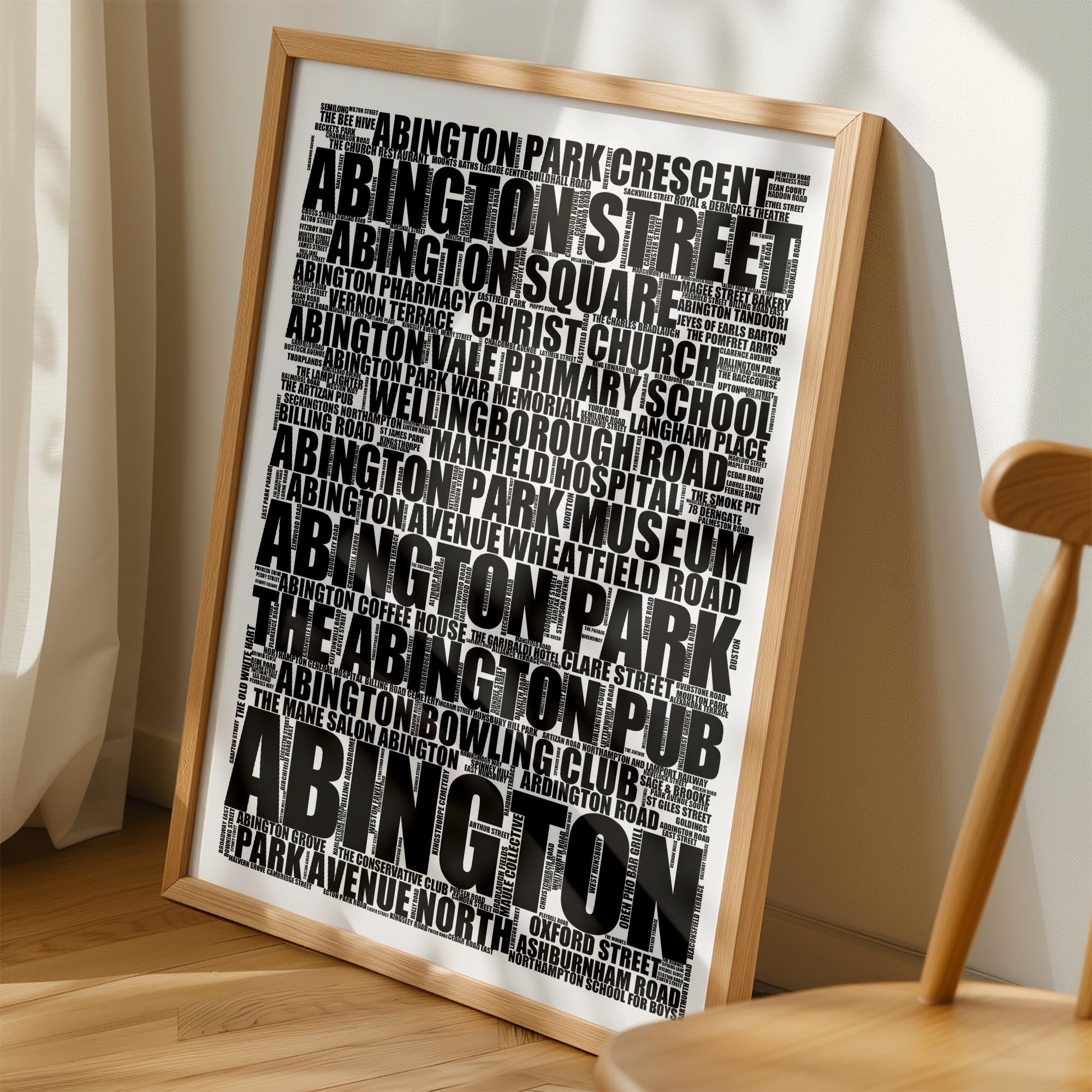 Abington - Premium Typographic Word Cloud Prints, Posters & Gifts