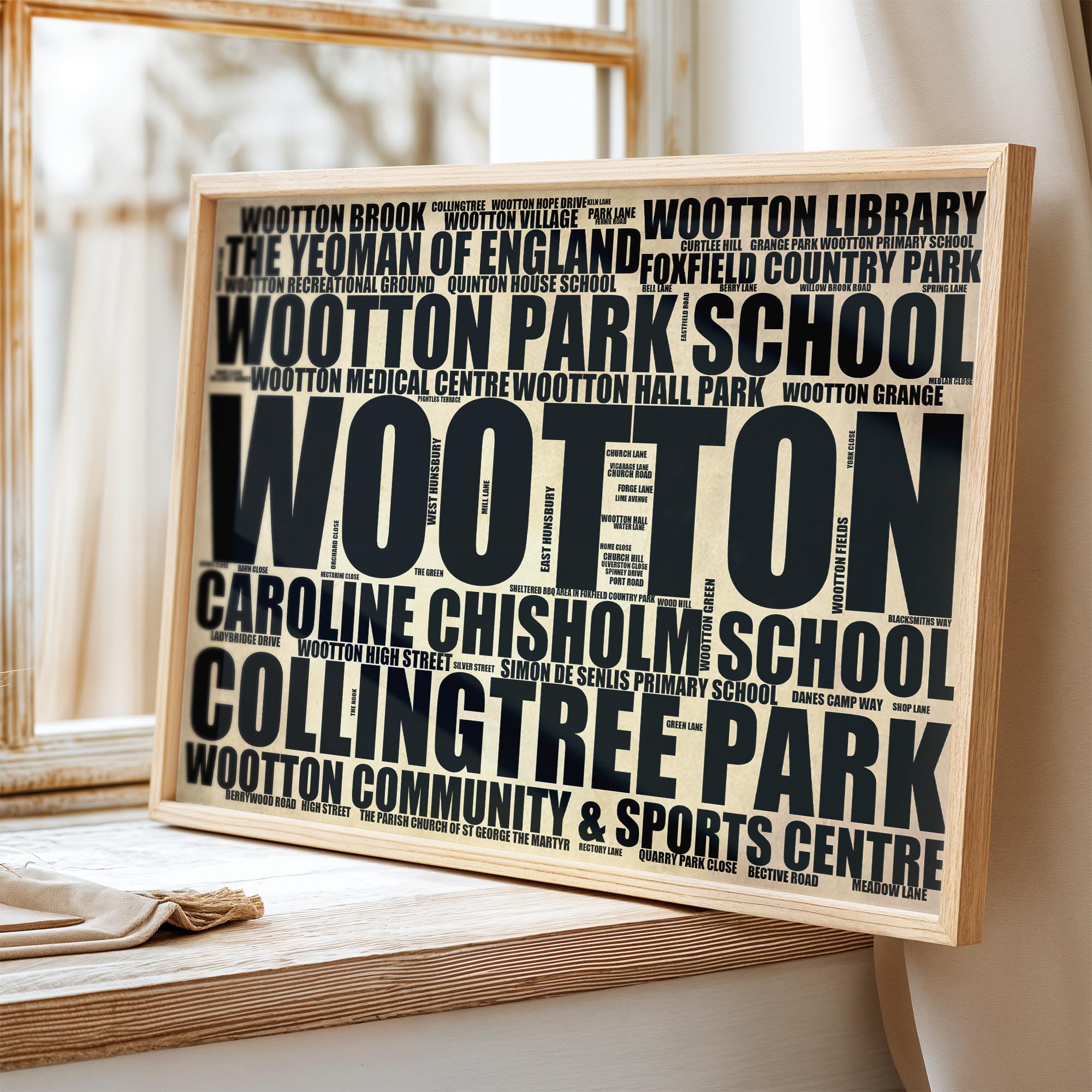 Wootton - Premium Typographic Word Cloud Prints, Posters & Gifts