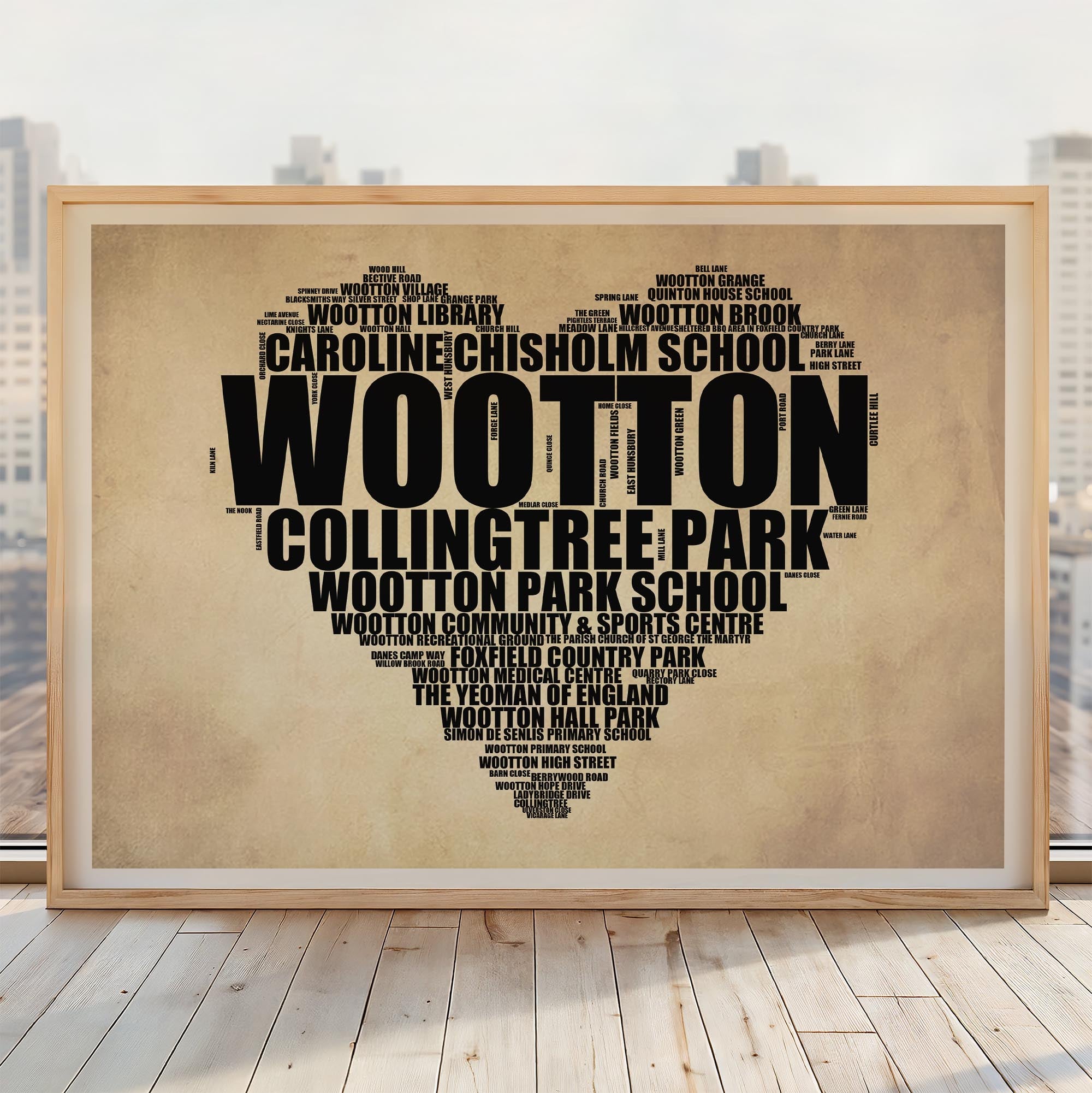 Wootton - Premium Typographic Word Cloud Prints, Posters & Gifts