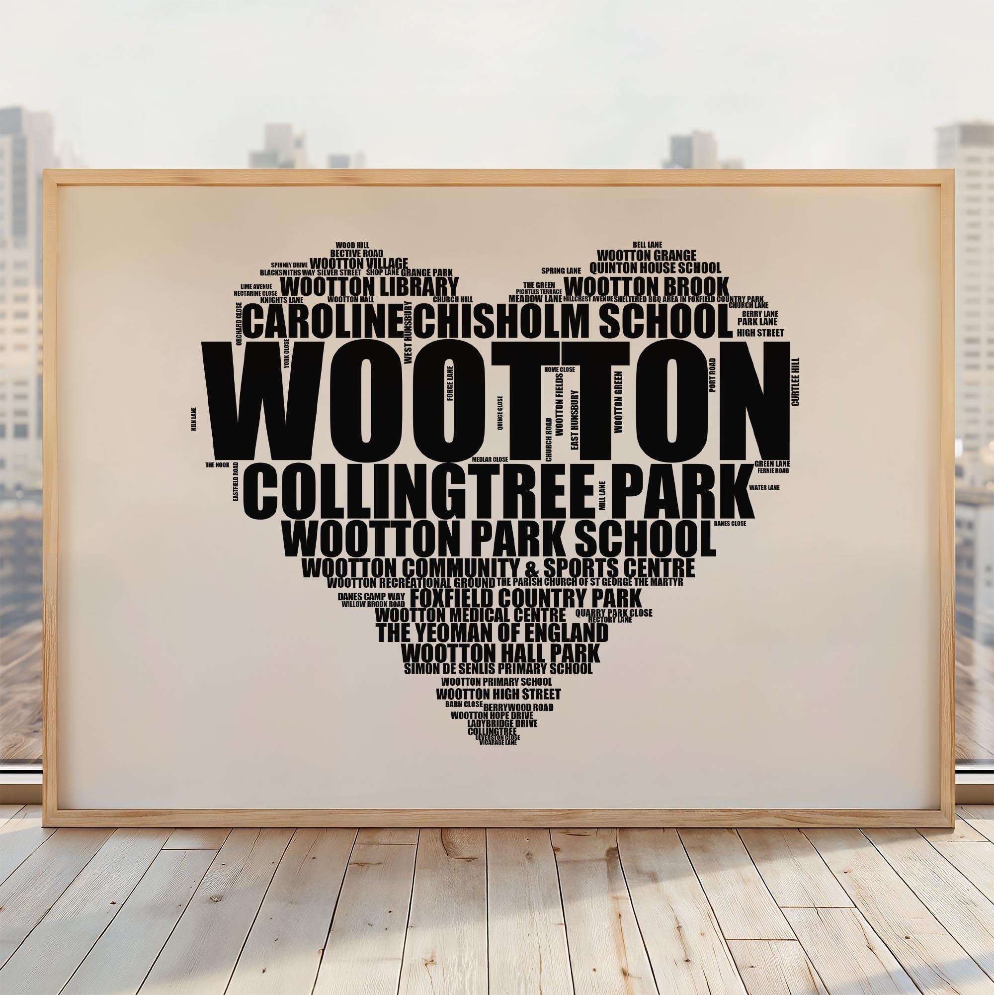 Wootton - Premium Typographic Word Cloud Prints, Posters & Gifts