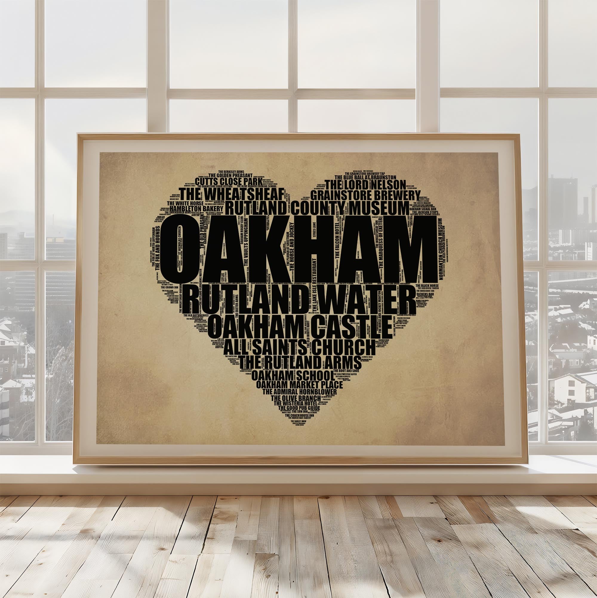Oakham - Premium Typographic Word Cloud Prints, Posters & Gifts