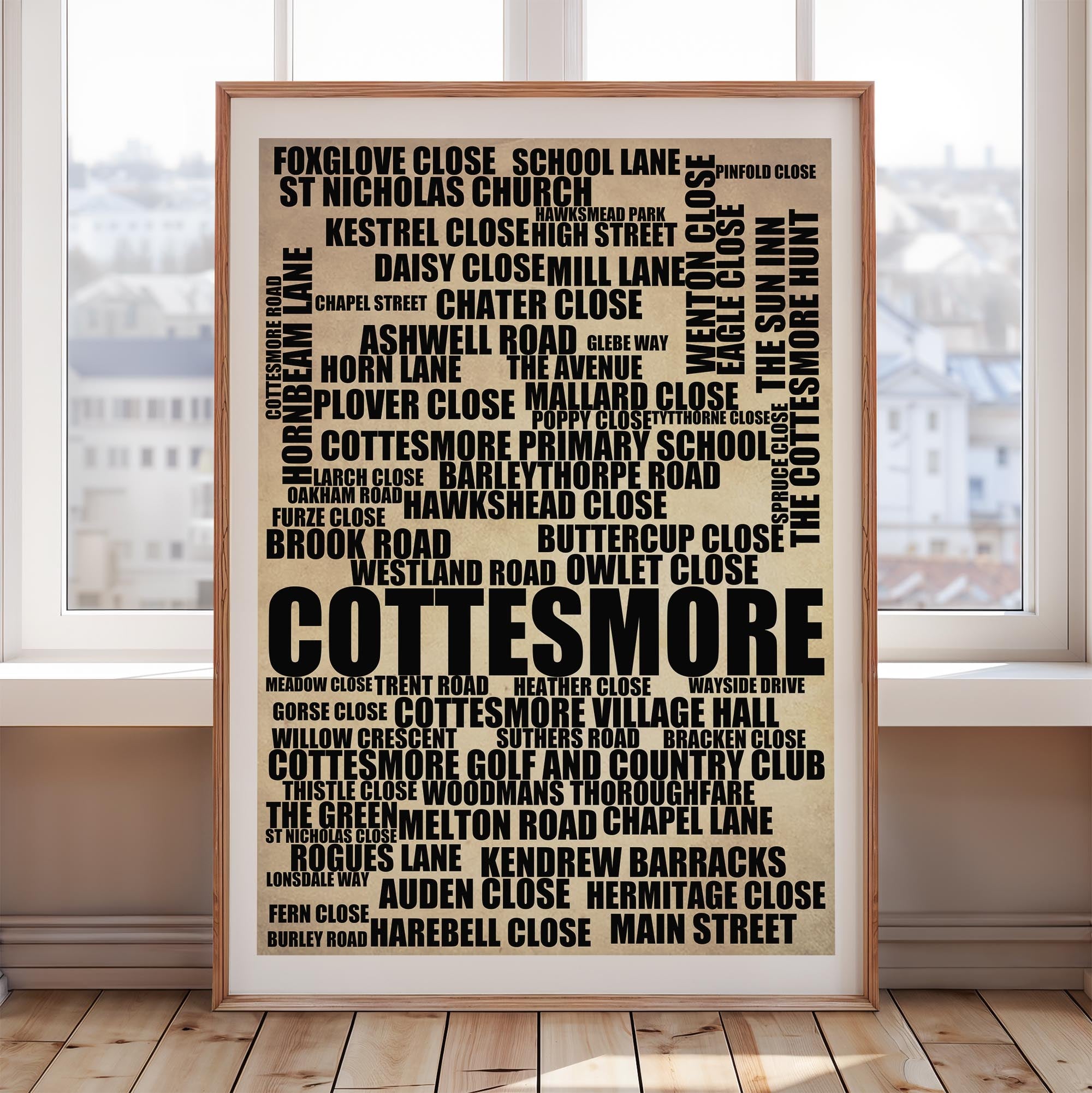 Cottesmore - Premium Typographic Word Cloud Prints, Posters & Gifts