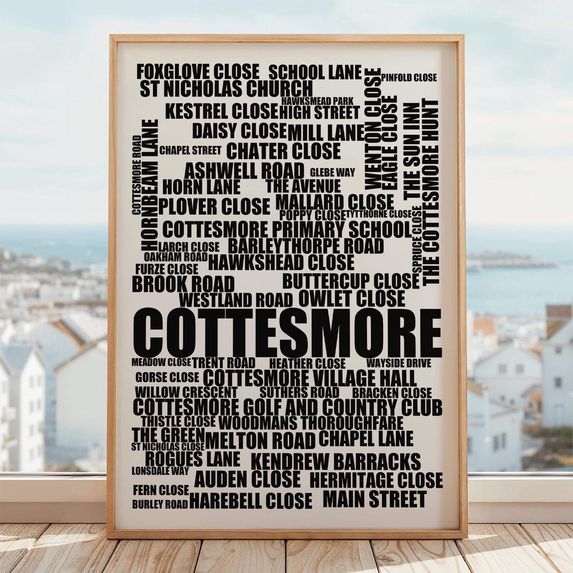 Cottesmore - Premium Typographic Word Cloud Prints, Posters & Gifts