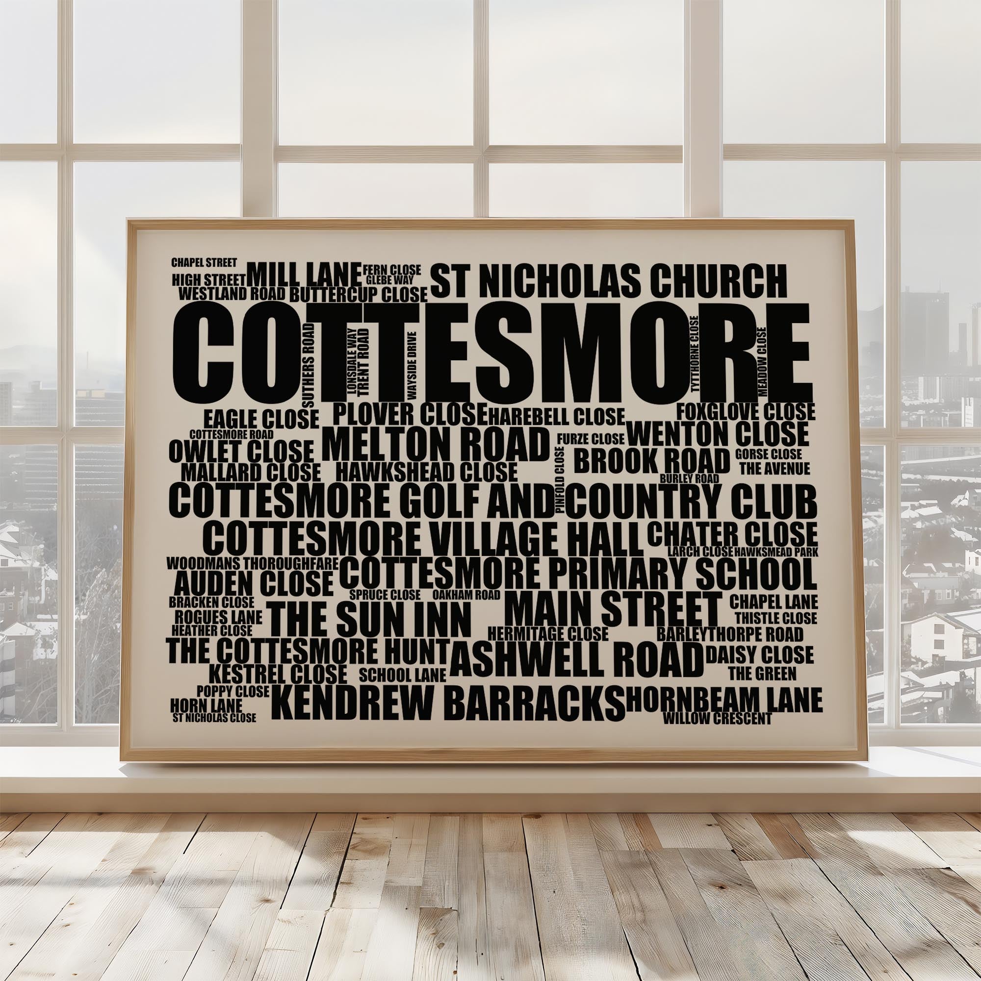 Cottesmore - Premium Typographic Word Cloud Prints, Posters & Gifts