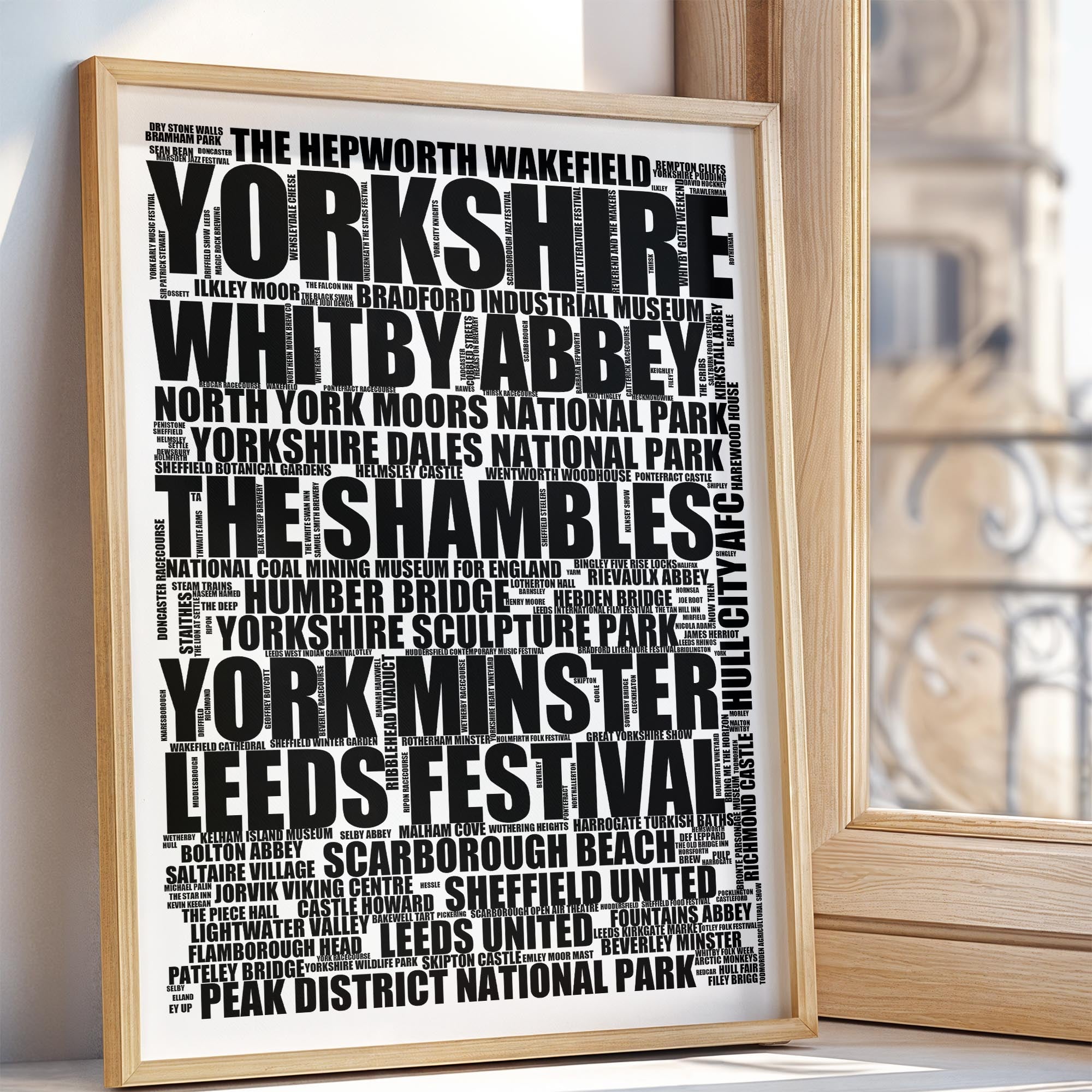 Yorkshire - Premium Typographic Word Cloud Prints, Posters & Gifts