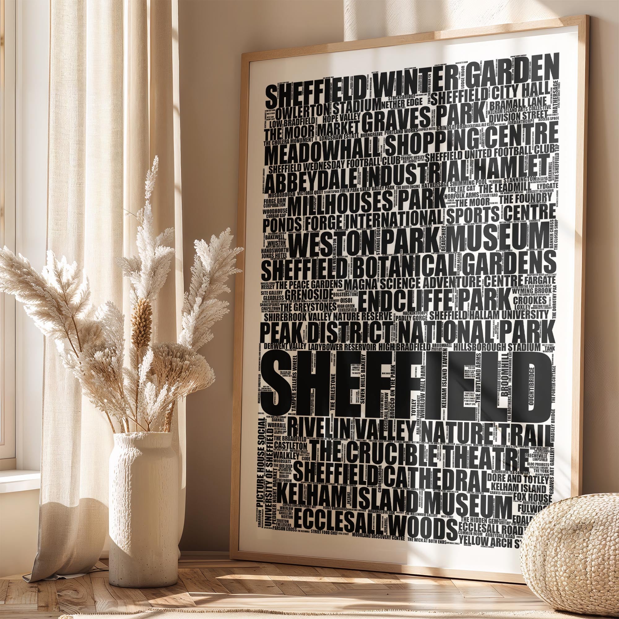 Sheffield - Premium Typographic Word Cloud Prints, Posters & Gifts