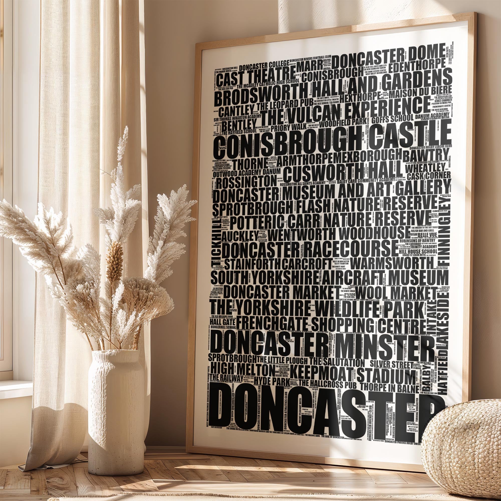 Doncaster - Premium Typographic Word Cloud Prints, Posters & Gifts