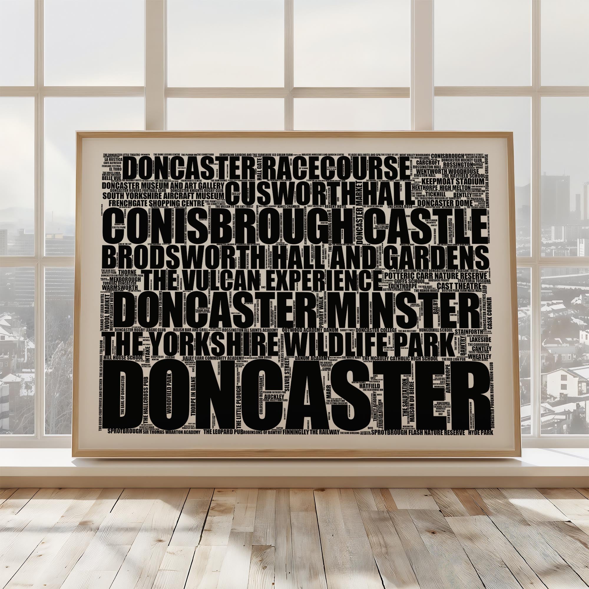 Doncaster - Premium Typographic Word Cloud Prints, Posters & Gifts