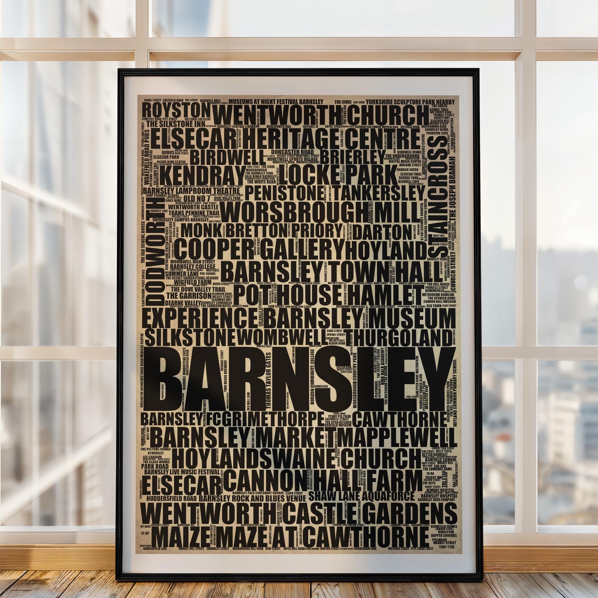 Barnsley - Premium Typographic Word Cloud Prints, Posters & Gifts