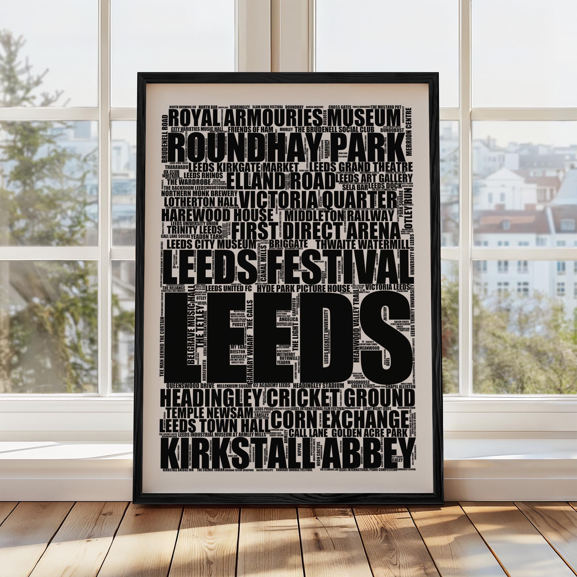 Leeds - Premium Typographic Word Cloud Prints, Posters & Gifts