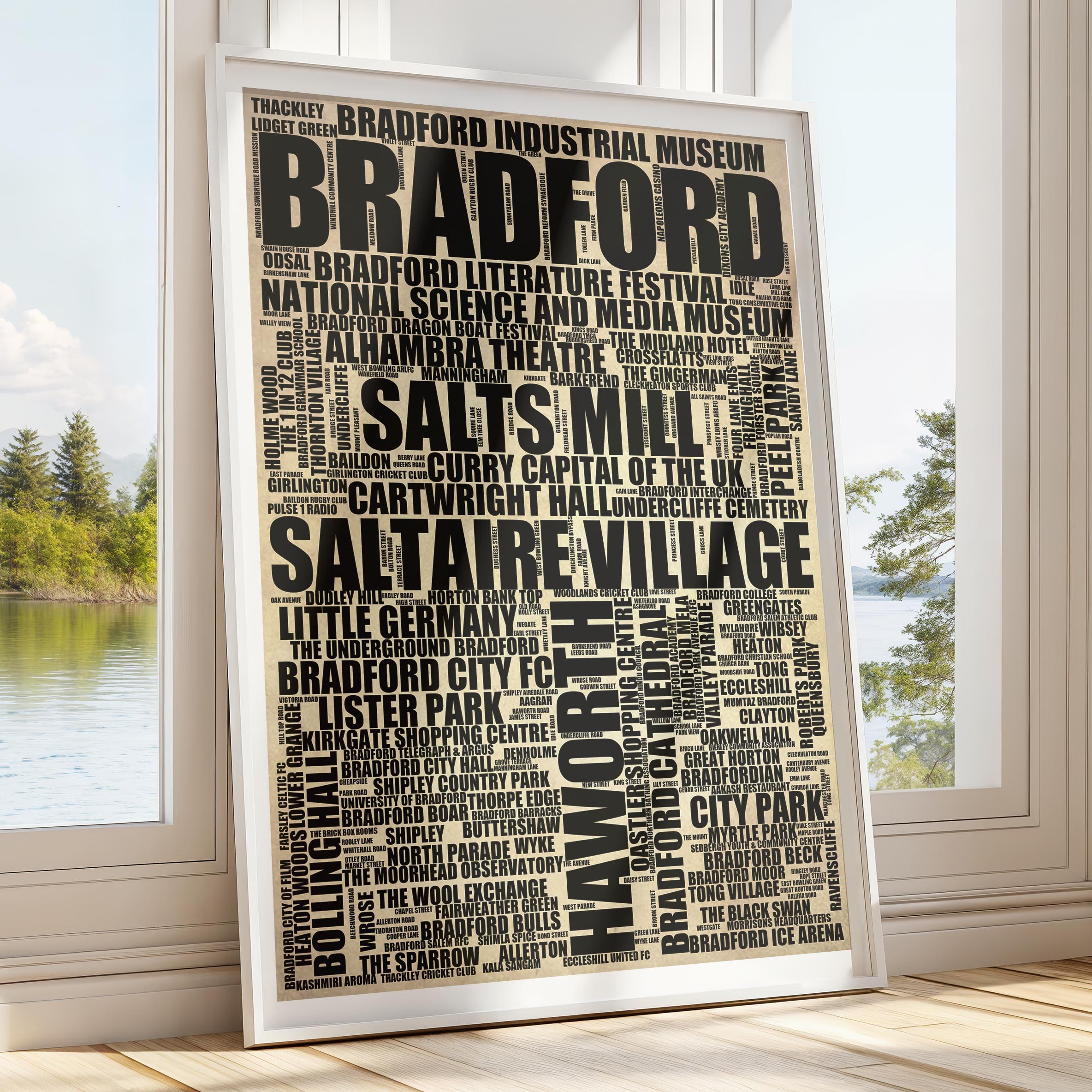 Bradford - Premium Typographic Word Cloud Prints, Posters & Gifts