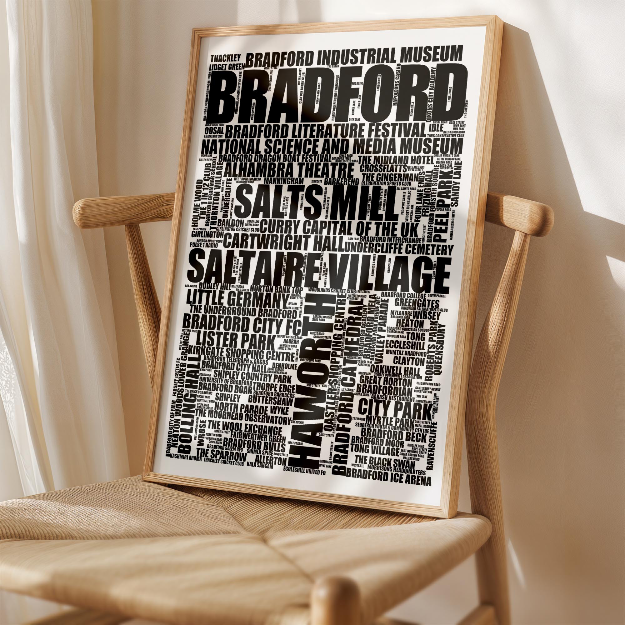 Bradford - Premium Typographic Word Cloud Prints, Posters & Gifts