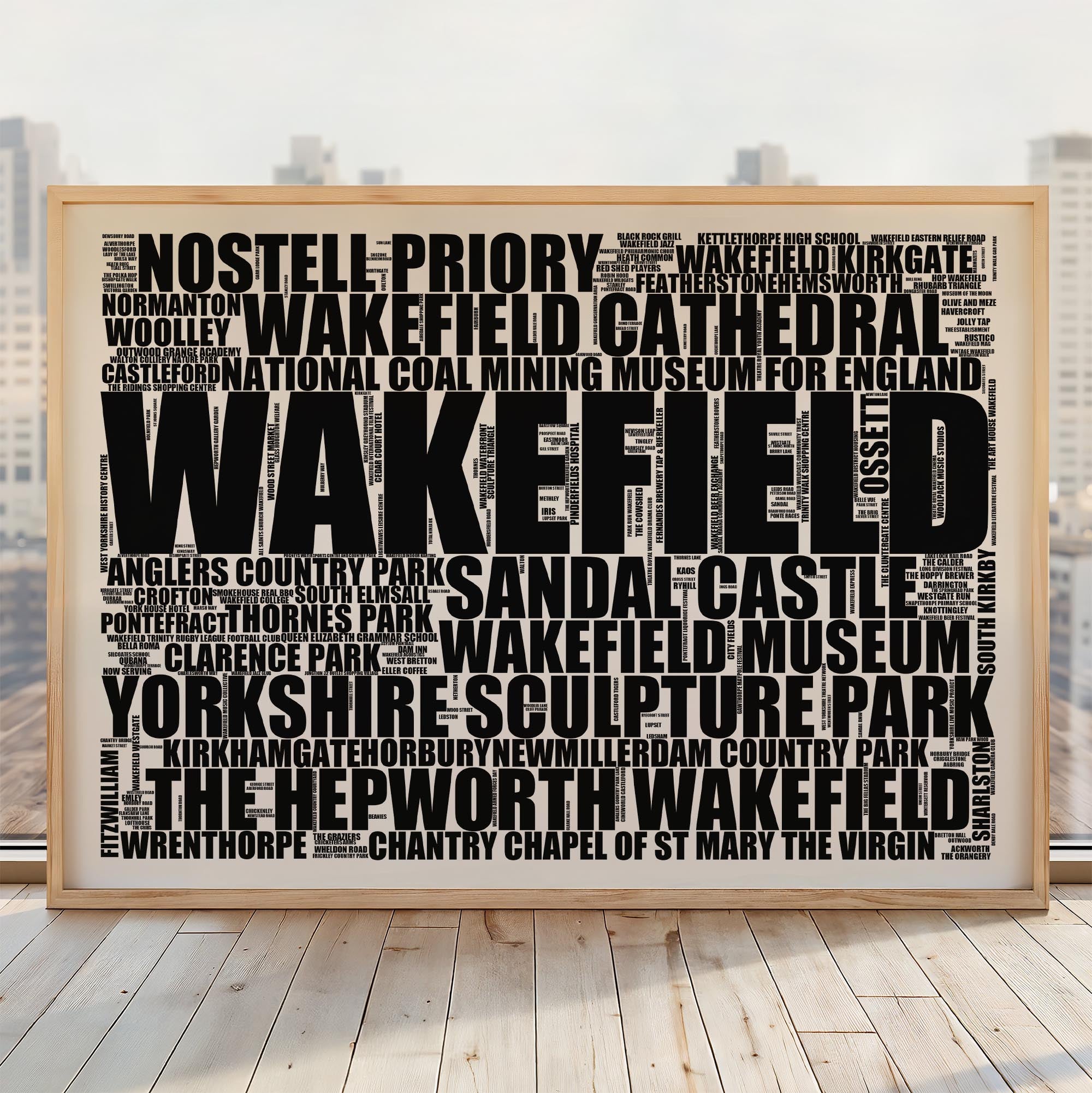 Wakefield - Premium Typographic Word Cloud Prints, Posters & Gifts