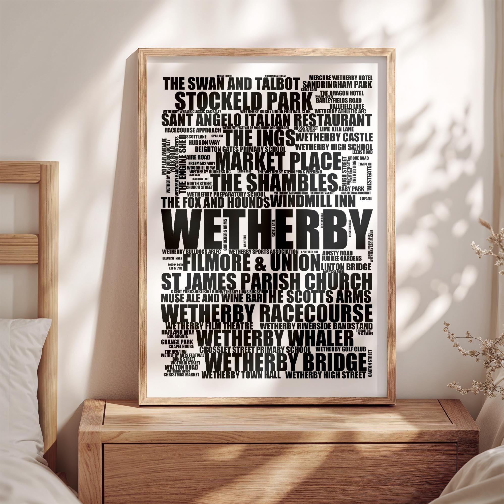 Wetherby - Premium Typographic Word Cloud Prints, Posters & Gifts