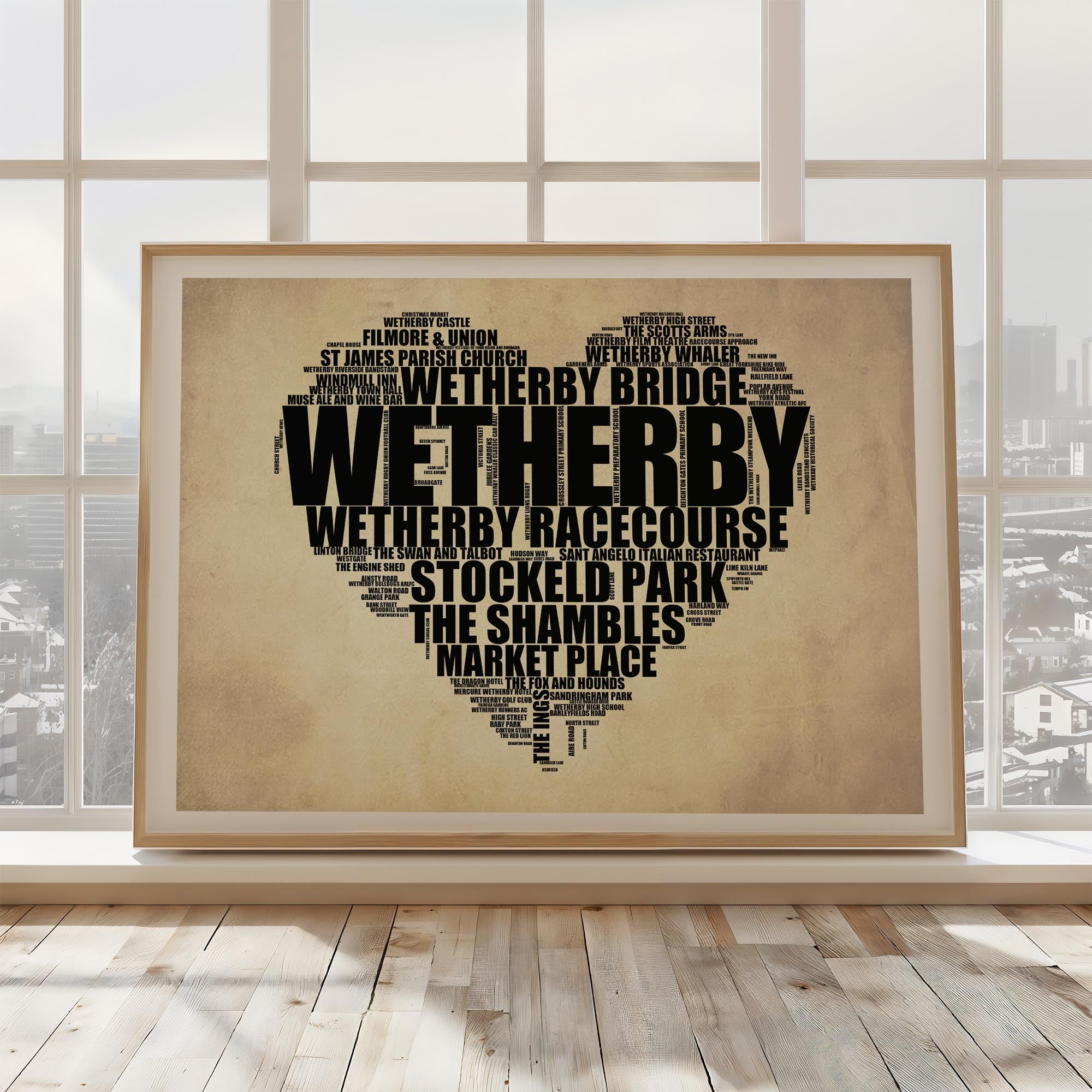 Wetherby - Premium Typographic Word Cloud Prints, Posters & Gifts