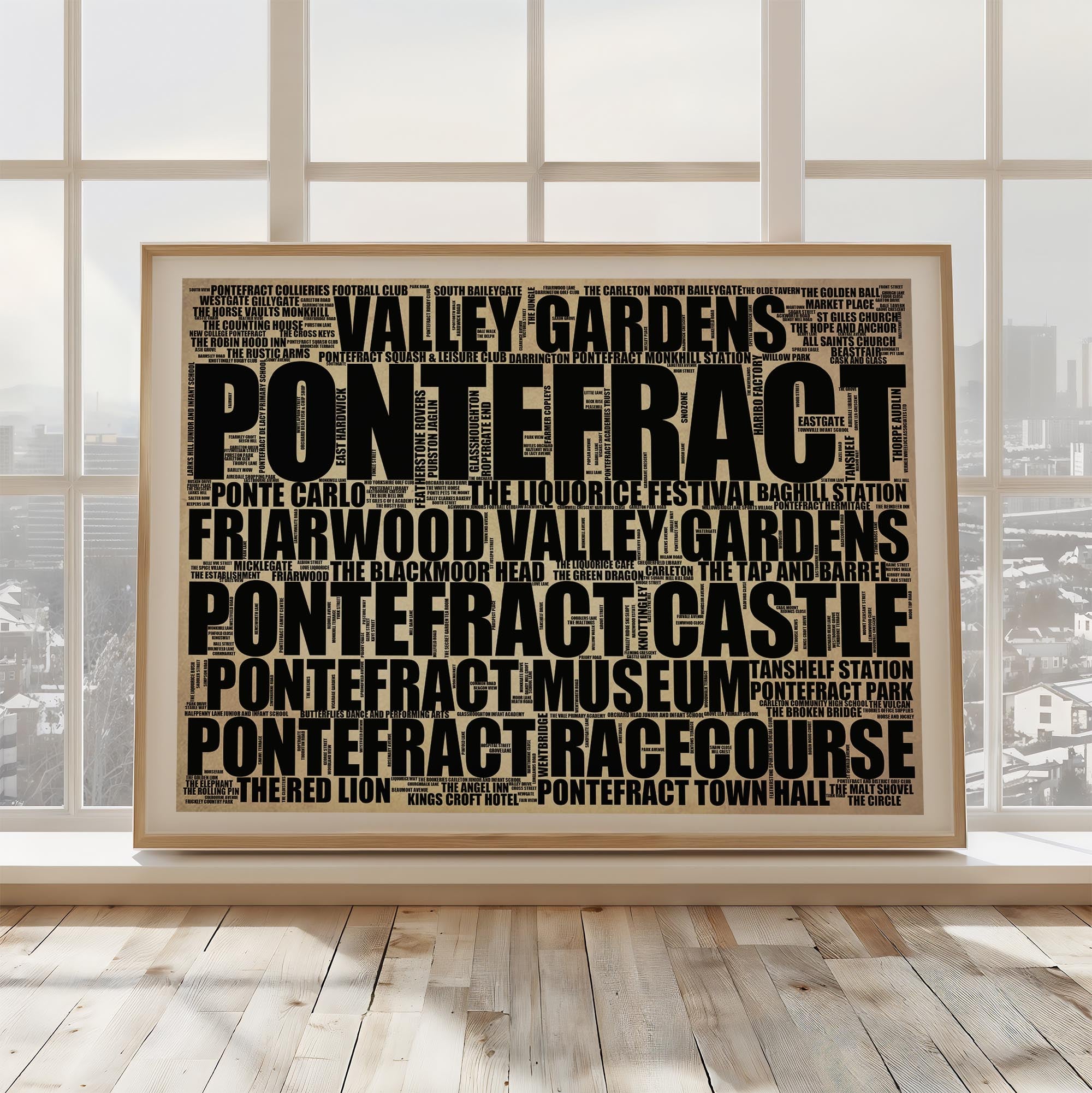 Pontefract - Premium Typographic Word Cloud Prints, Posters & Gifts