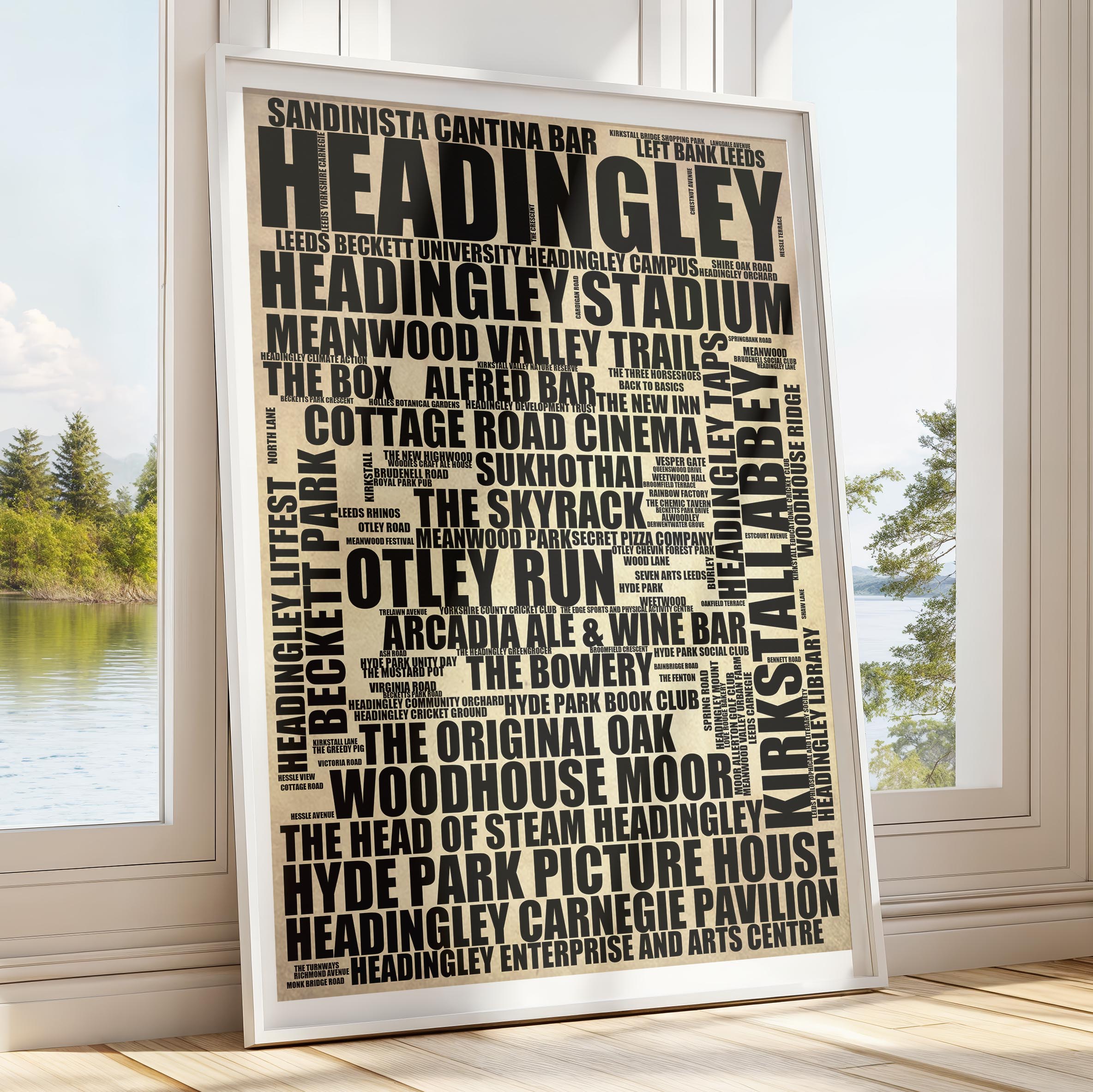 Headingley - Premium Typographic Word Cloud Prints, Posters & Gifts