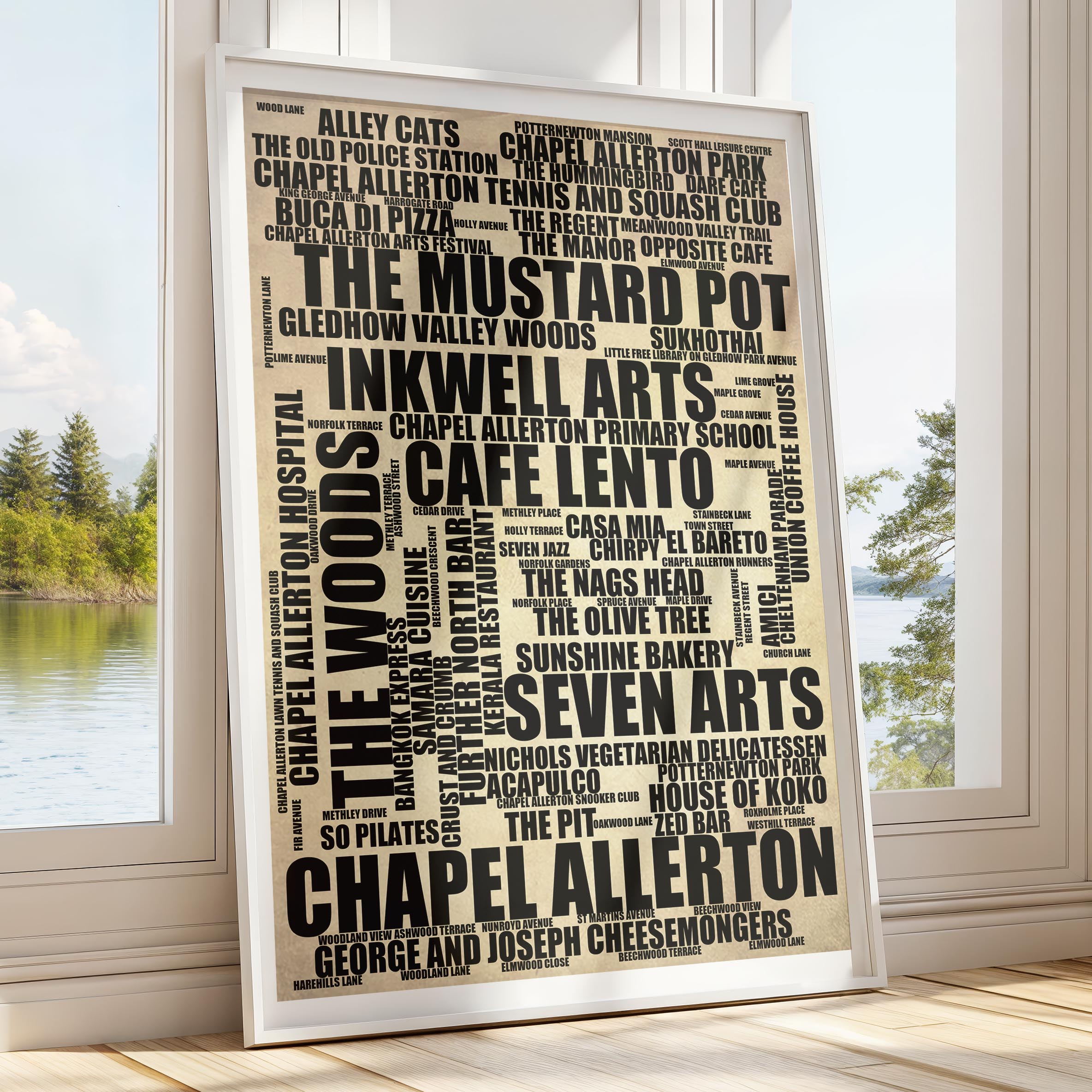 Chapel Allerton - Premium Typographic Word Cloud Prints, Posters & Gifts