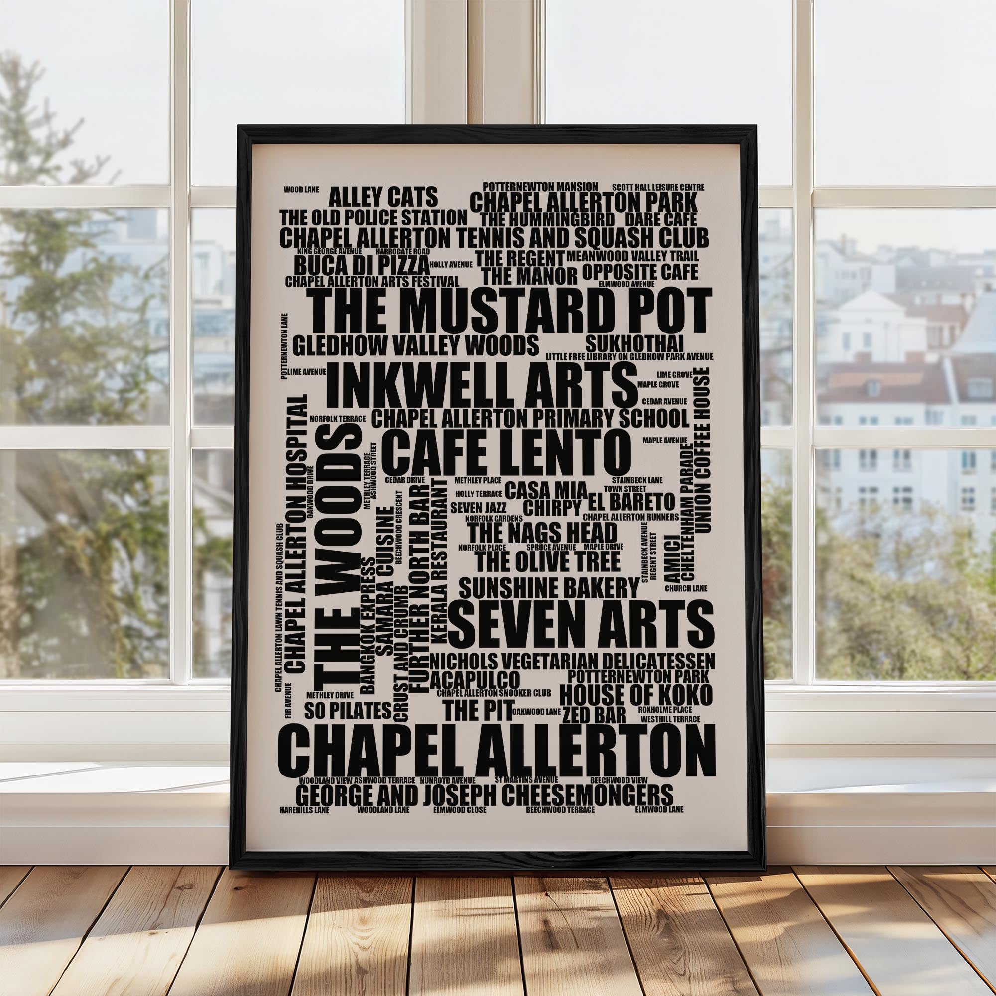 Chapel Allerton - Premium Typographic Word Cloud Prints, Posters & Gifts