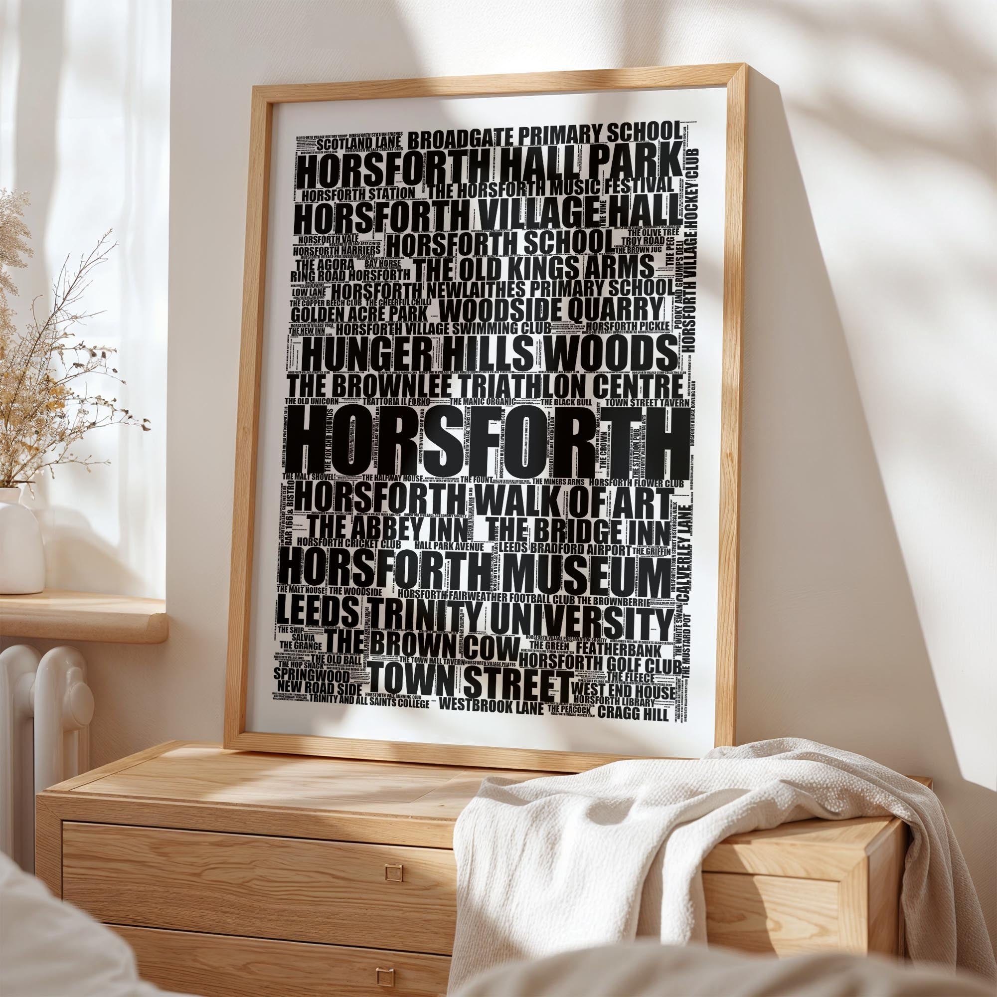 Horsforth - Premium Typographic Word Cloud Prints, Posters & Gifts