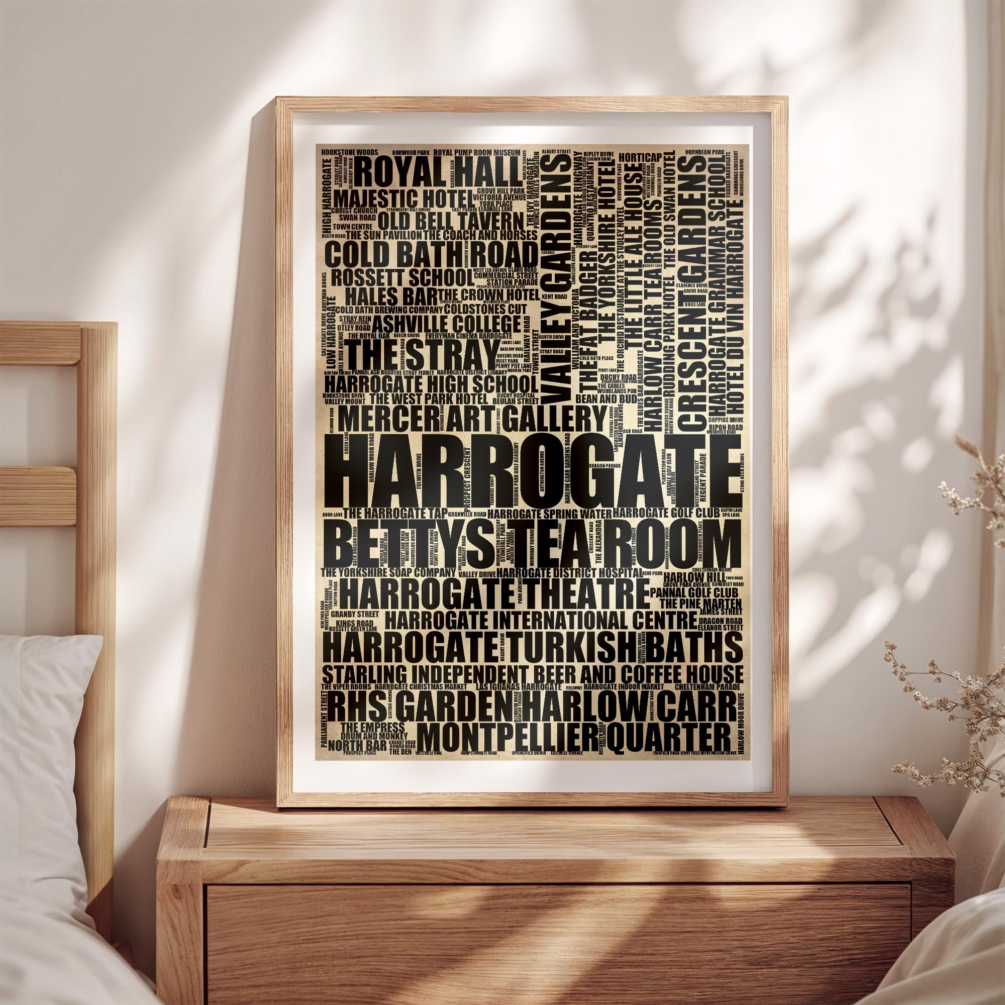 Harrogate - Premium Typographic Word Cloud Prints, Posters & Gifts