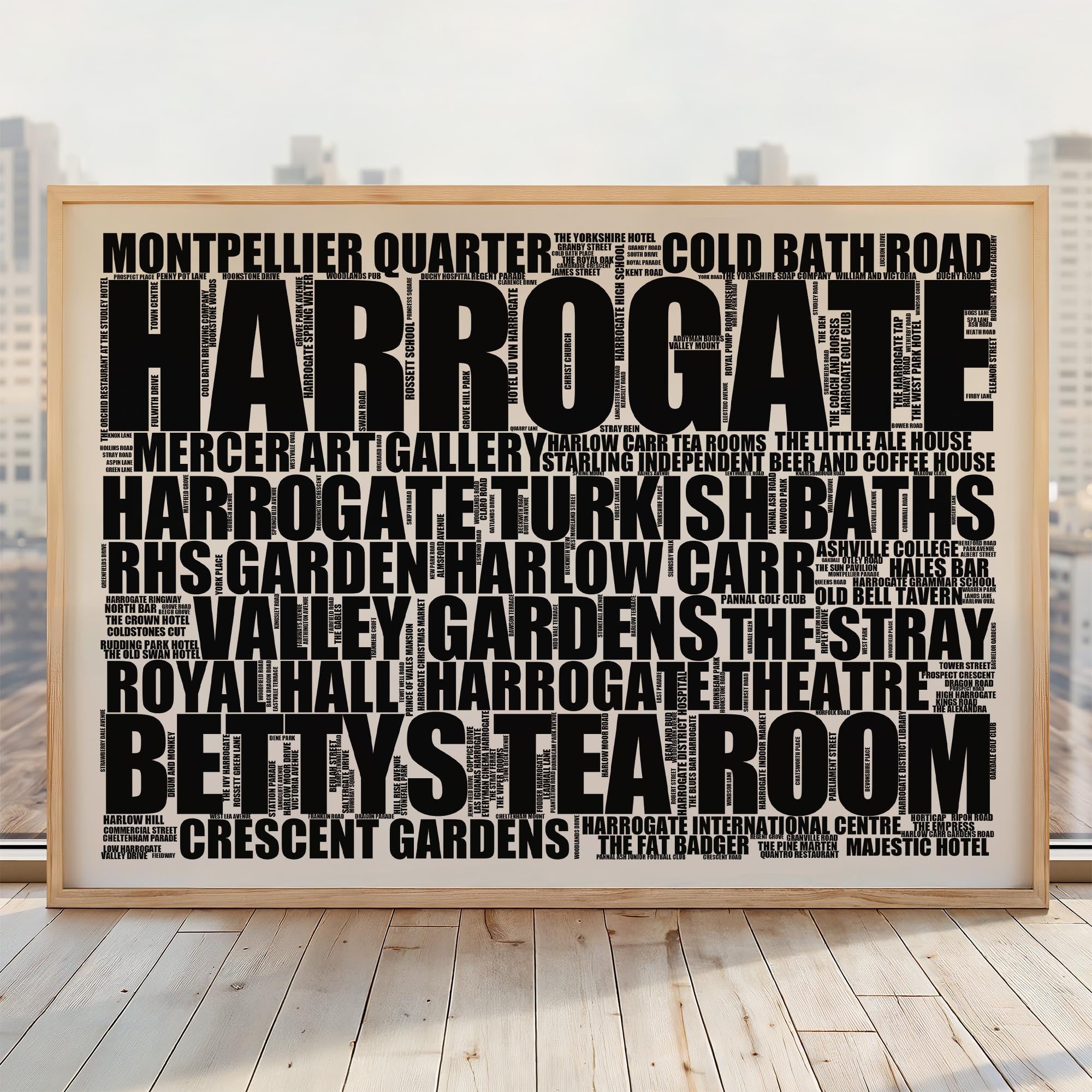 Harrogate - Premium Typographic Word Cloud Prints, Posters & Gifts