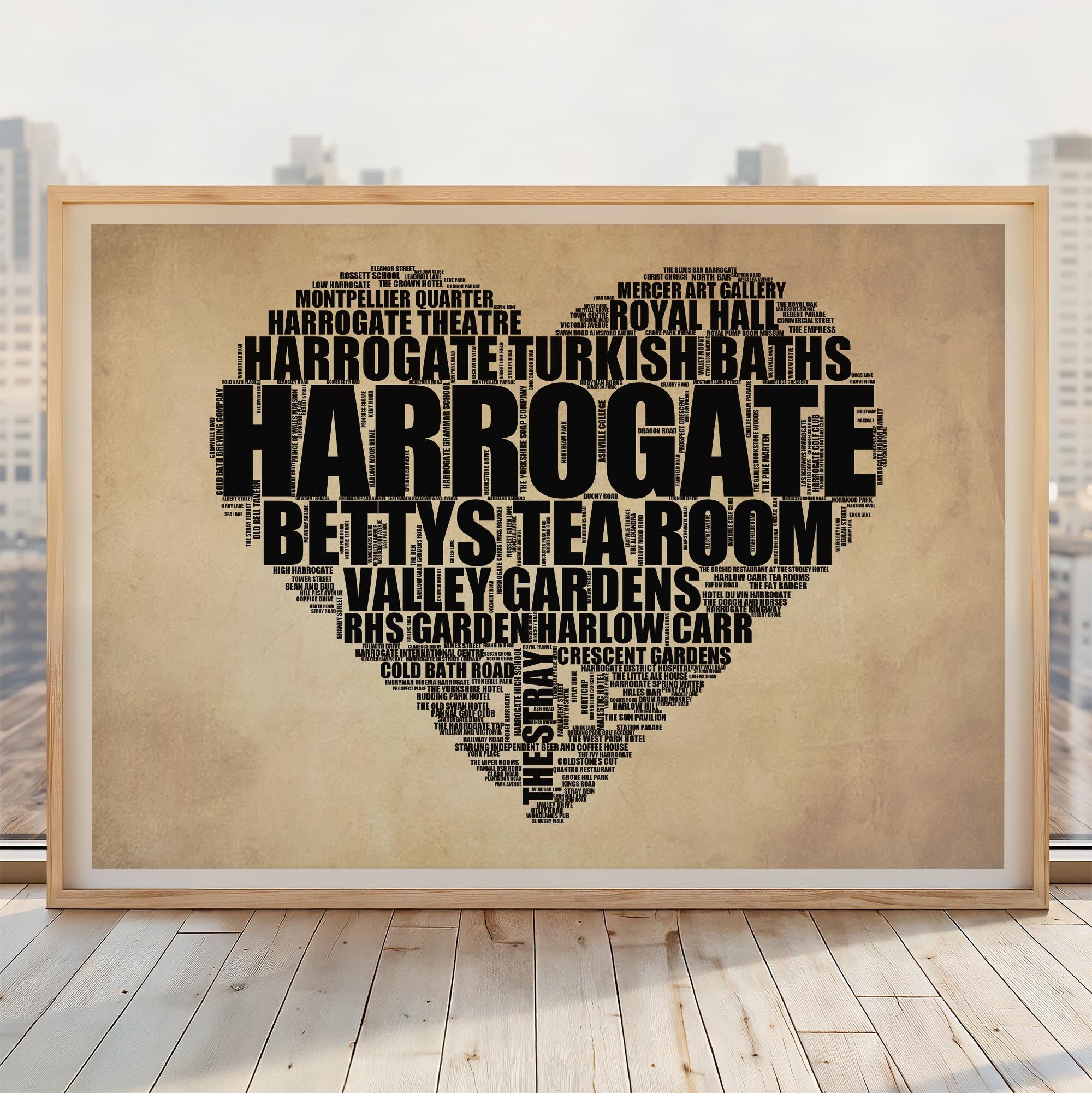 Harrogate - Premium Typographic Word Cloud Prints, Posters & Gifts