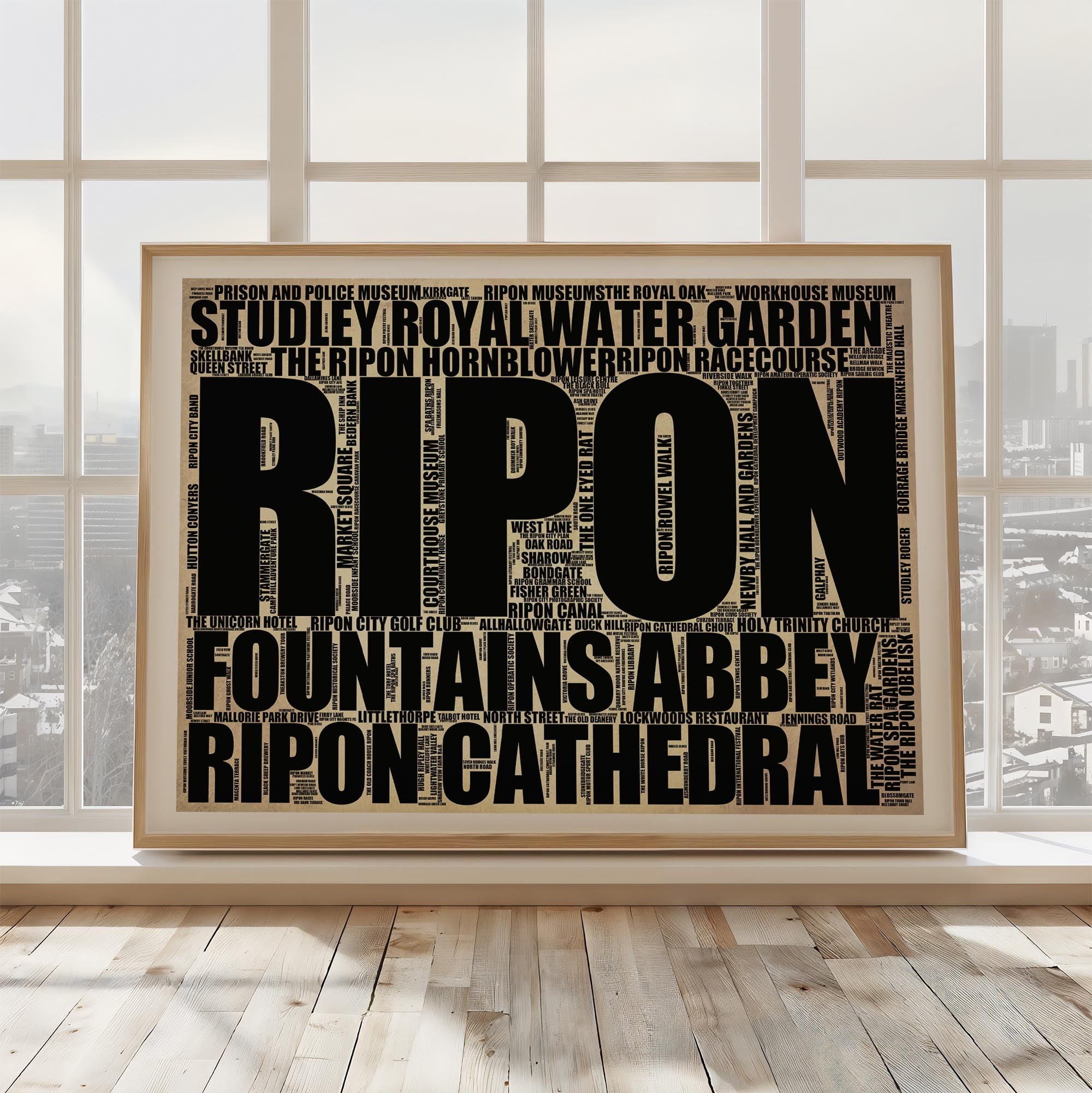 Ripon - Premium Typographic Word Cloud Prints, Posters & Gifts