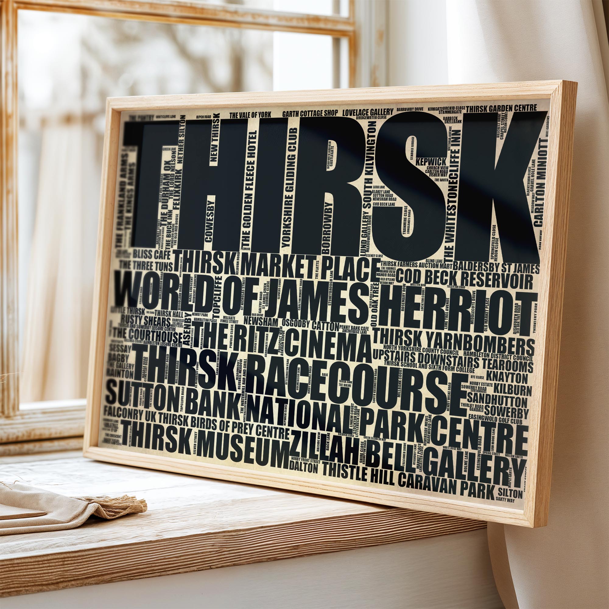 Thirsk - Premium Typographic Word Cloud Prints, Posters & Gifts