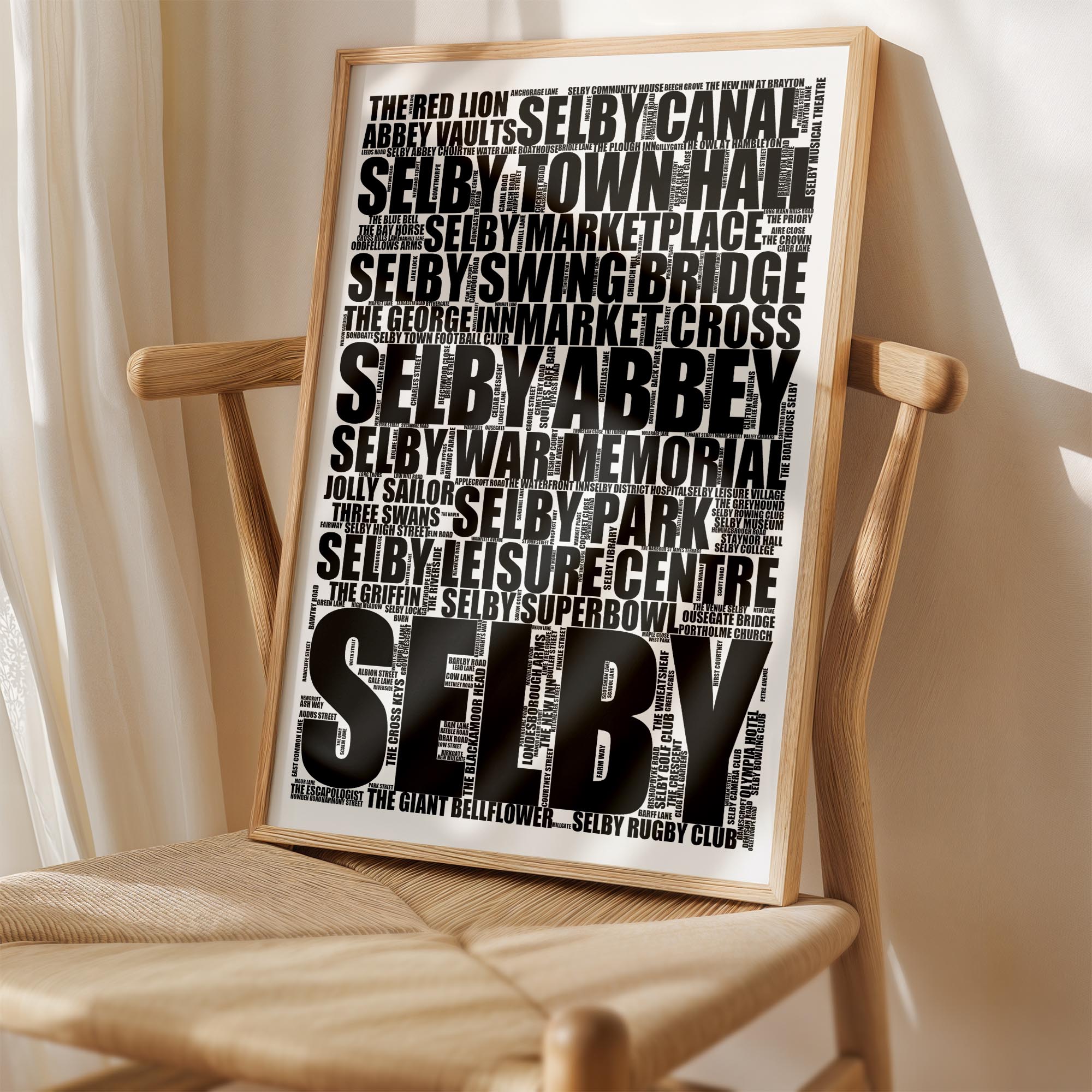 Selby - Premium Typographic Word Cloud Prints, Posters & Gifts