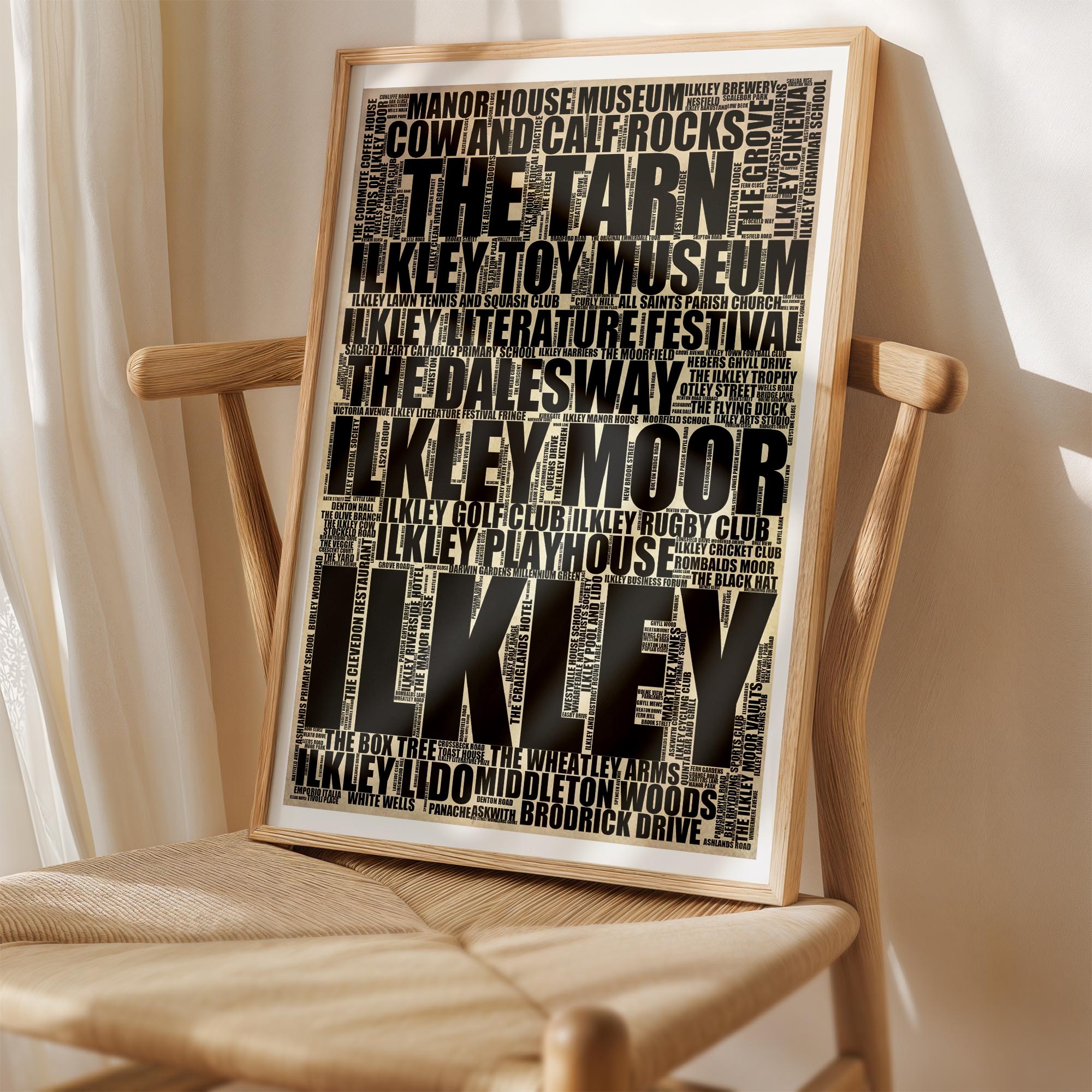 Ilkley - Premium Typographic Word Cloud Prints, Posters & Gifts