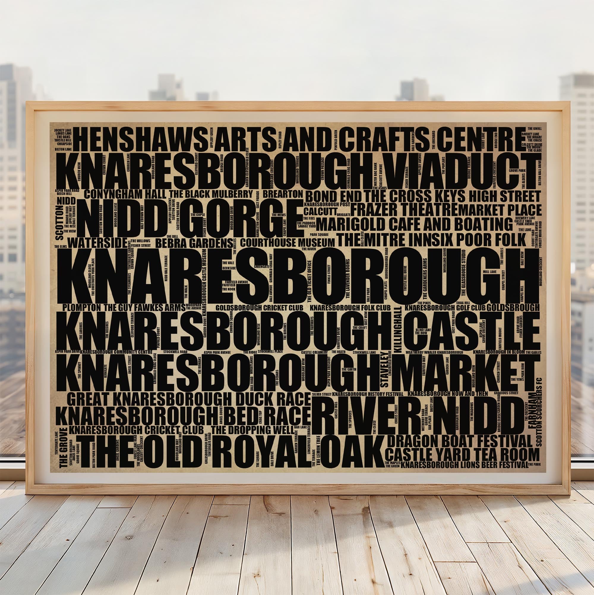 Knaresborough - Premium Typographic Word Cloud Prints, Posters & Gifts